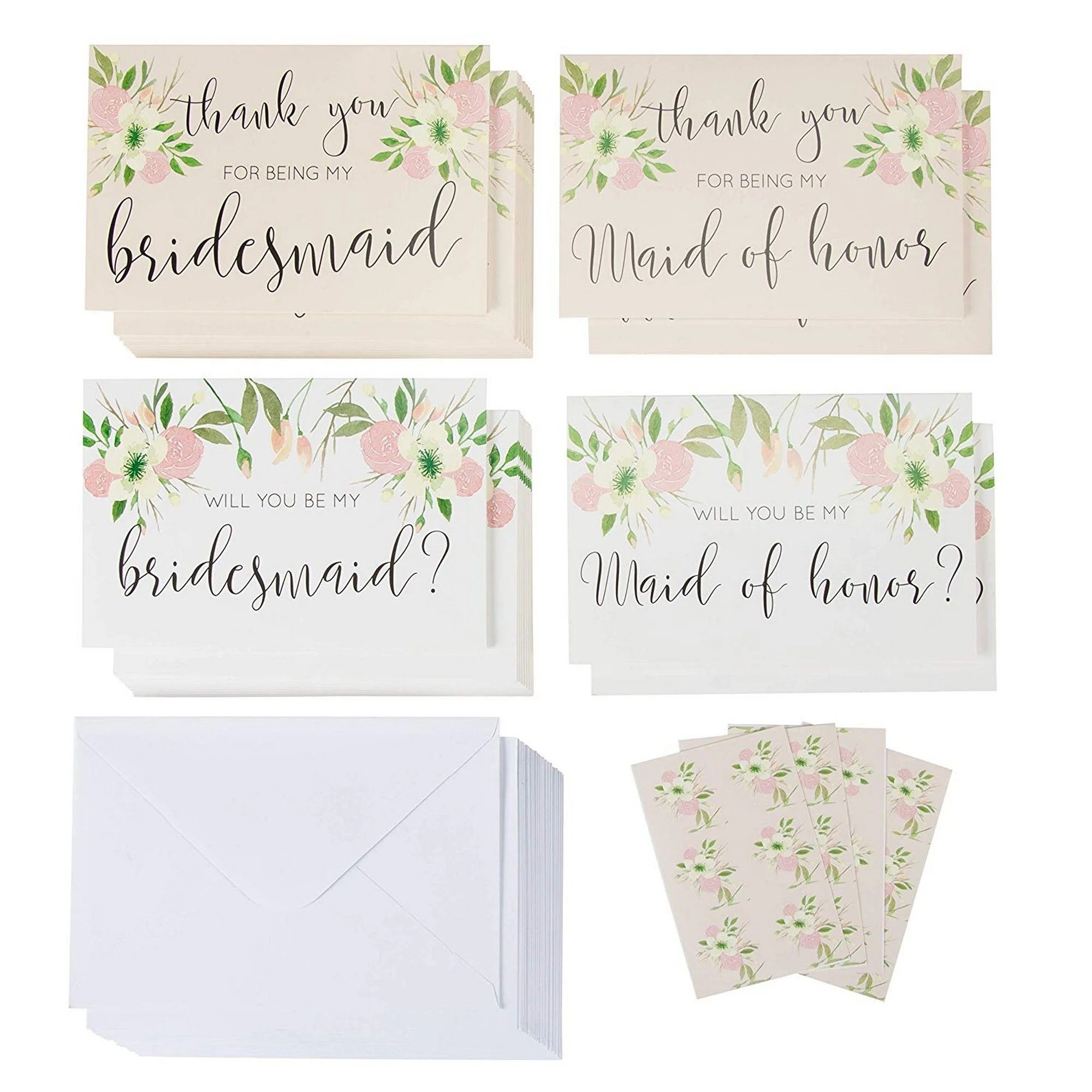 Now, find out the top things to put in bridesmaid boxes. Sustainable Greetings 24 Pack Bridal Party Request Kit 12 Bridesmaid And Maid Of Honor Proposal Cards And 12 Thank You Cards Envelopes Included 4 X 6 Inches Walmart Canada