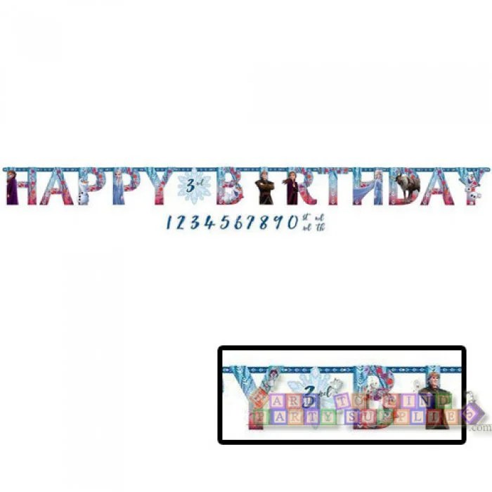 frozen 2 jumbo letter happy birthday banner kit with customizeable