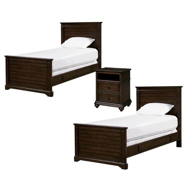 40w x 2d x 47h full headboard dimensions: 3 piece kids bedroom set with set of 2 twin beds and nightstand walmart com