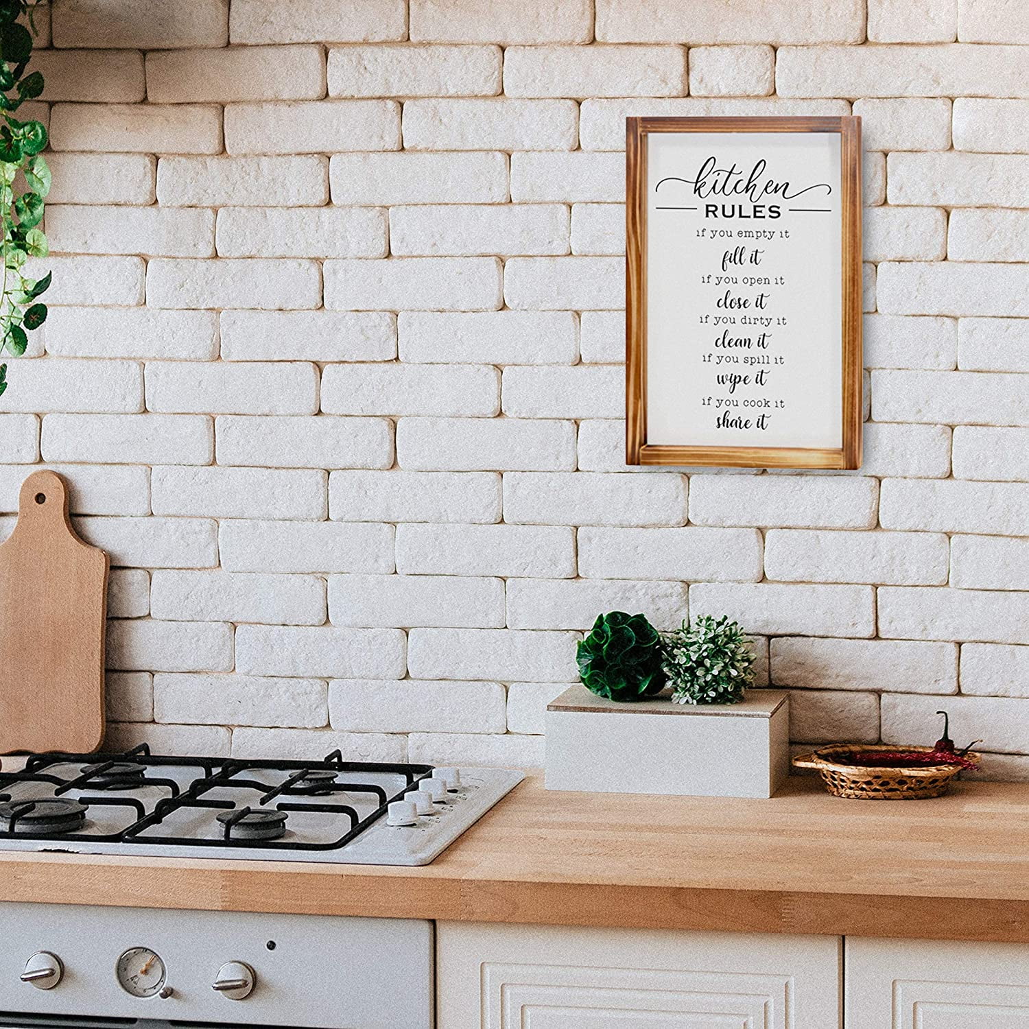 You will receive 2 pieces kitchen wall signs, which respectively are the letters let's and eat, nice combination will bring you a good . Kitchen Rules Sign Farmhouse Kitchen Decor Kitchen Wall Decor Rustic Home Decor Country Kitchen Decor With Solid Wood Frame 11 X 16 Inches Walmart Com