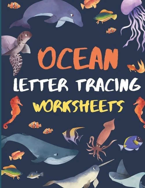 ocean letter tracing worksheets abc practis pages for