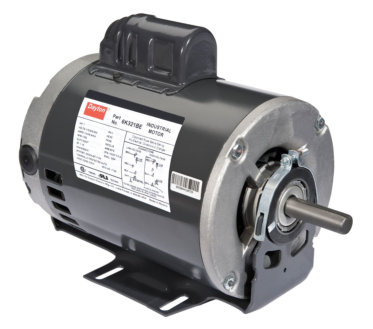 Dayton 1 Hp Belt Drive Motor Capacitor Start 1725 Nameplate Rpm 115 208 230 Voltage Frame 56 6k321 Walmart Com