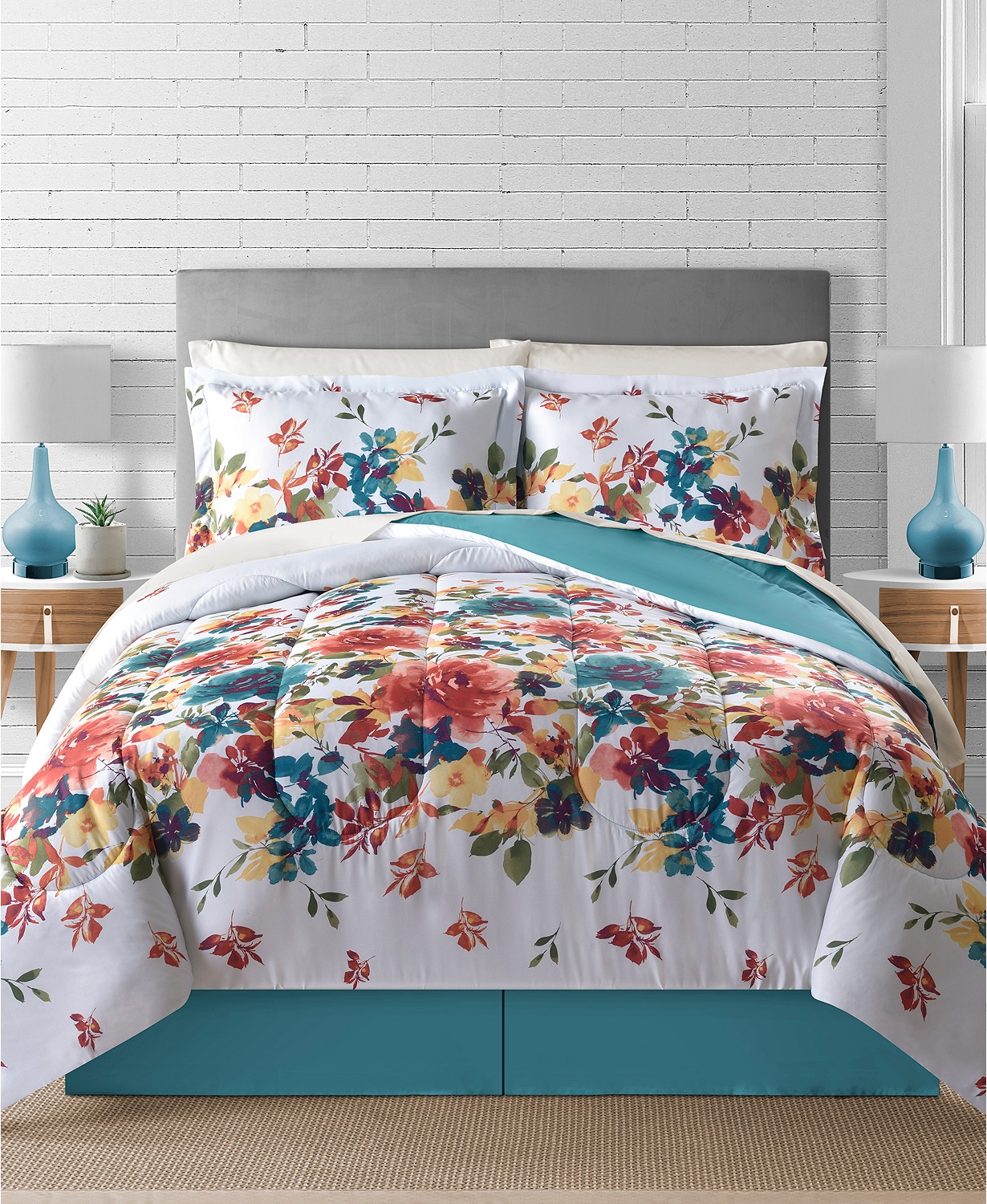 Master piecing and conquer quilting with your favorite instructors from around the world. bright floral flowers girls turquoise full comforter set 8 piece bed in a bag walmart com