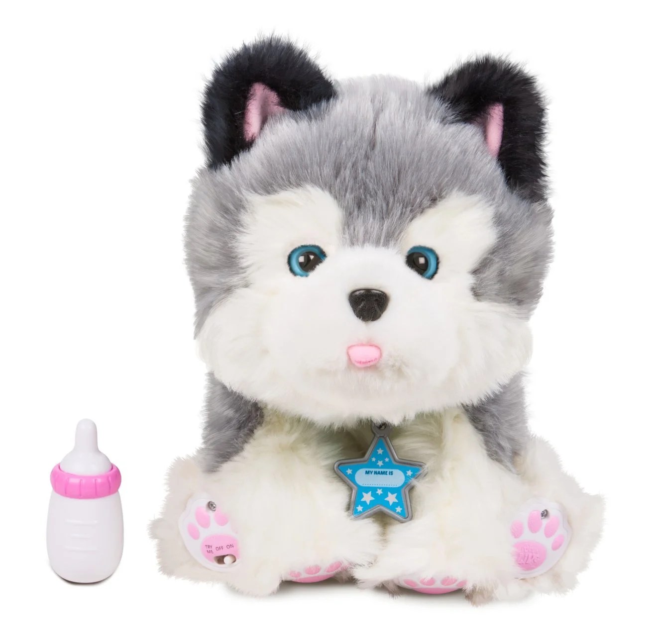 It’s impossible to resist snuggles’ large limpid blue eyes, the adorable expressions, the fluffy fur, round body, chubby cheeks and bobbing head — all the triggers that make this puppy so cute. Little Live Pets Frosty The Husky Puppy Walmart Com