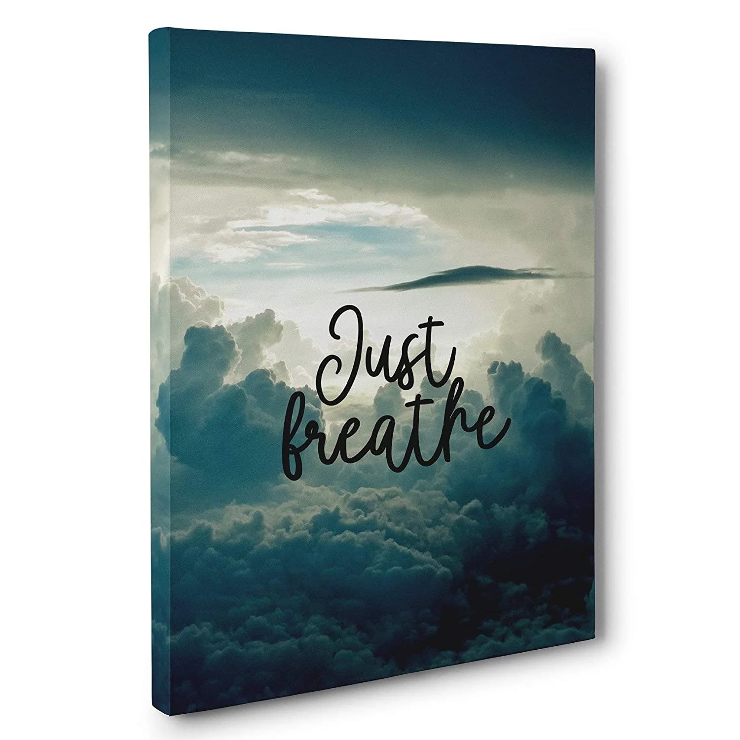 Just Breathe Motivational Canvas Wall Art Walmart Com