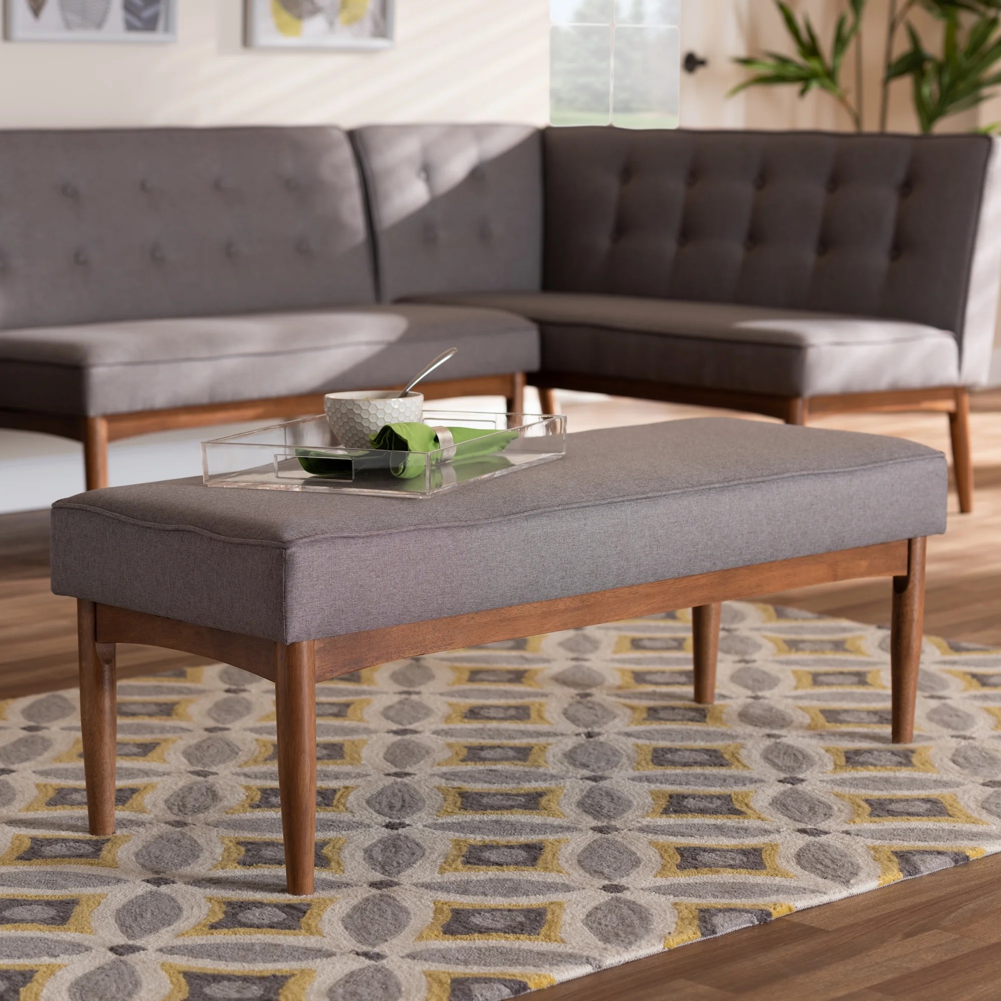 Mid Century Upholstered Dining Bench 20 gallery