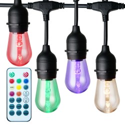 lights string led changing outdoor remote lighting bulbs newhouse indoor control ft resistant impact weatherproof warm integrated included premium bulb