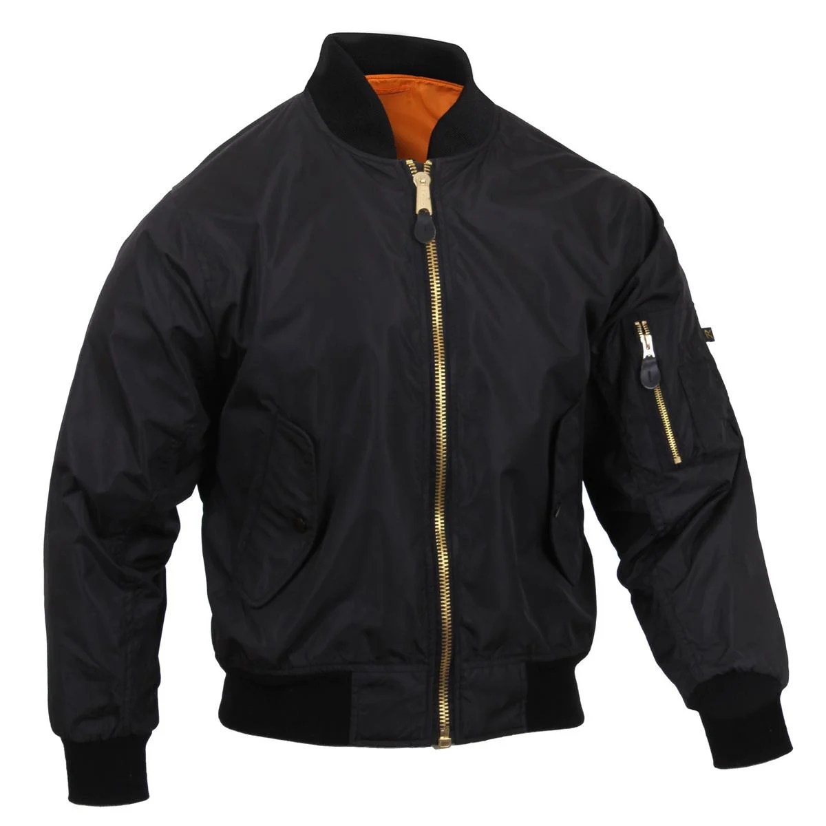 Rothco lightweight ma-1 flight jacket, military bomber jacket, black