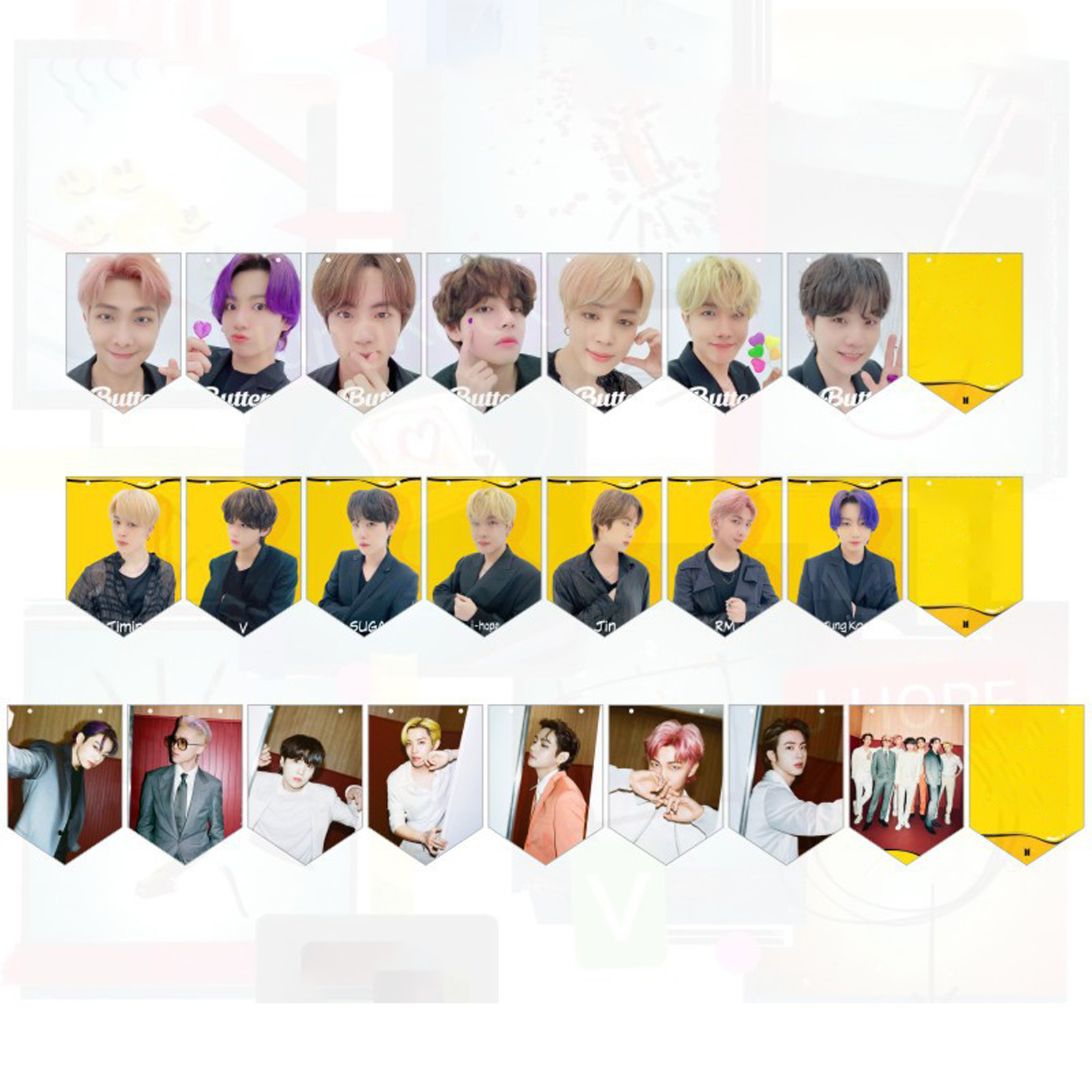 hitech 1set bts painting decorative compact art paper bantan boys hanging flag for collection walmart com