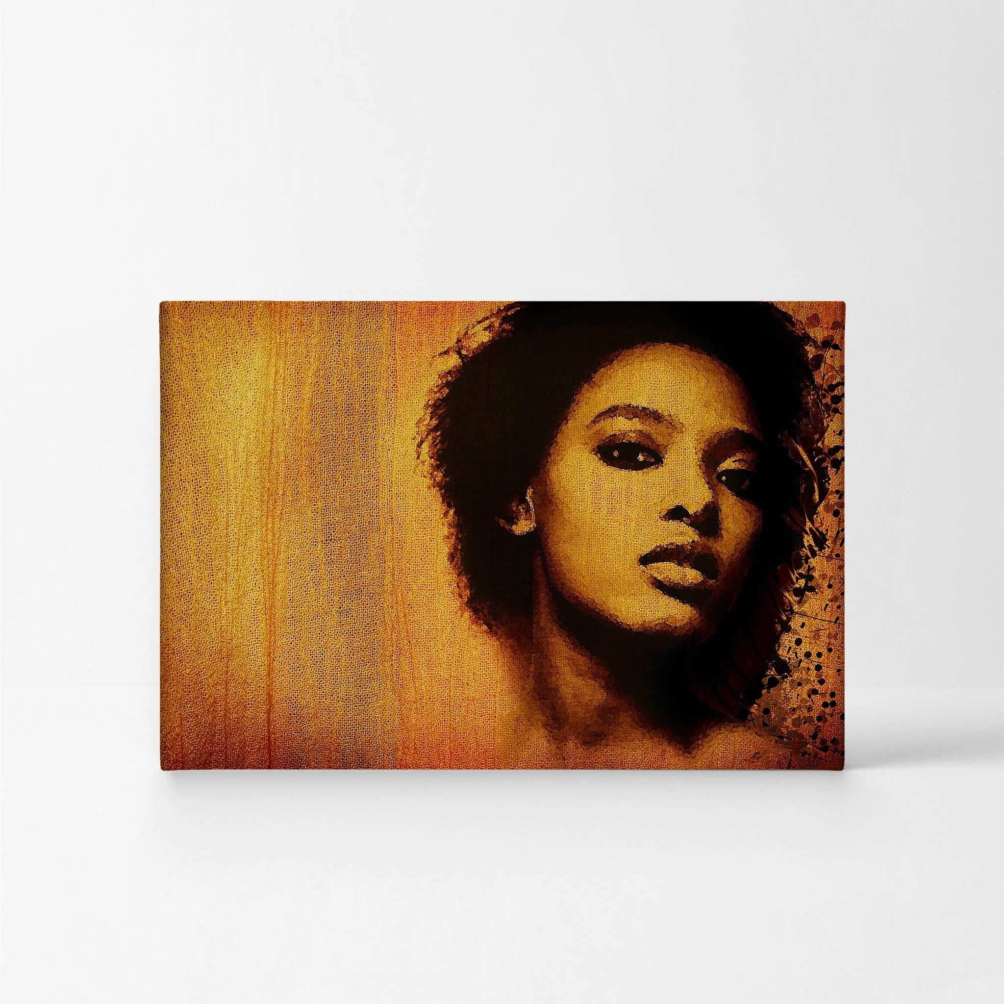 Smile Art Design Black African Beautiful Woman Painting Canvas Print Art Wall Decor Artwork African American Wall Art For Living Room Bedroom Home Decor Ready To Hang Made In Usa 19x28
