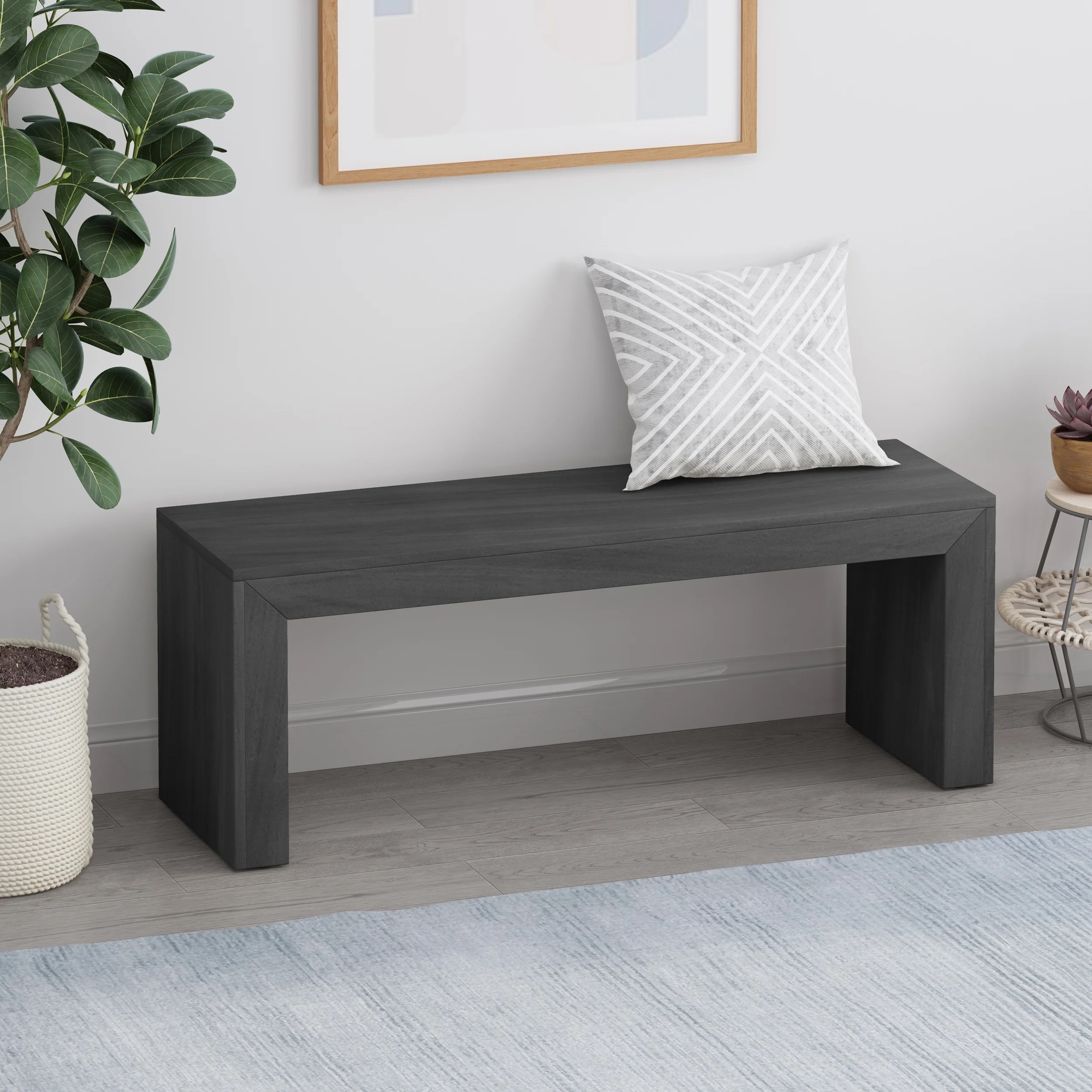 Black Farmhouse Dining Bench 12 gif