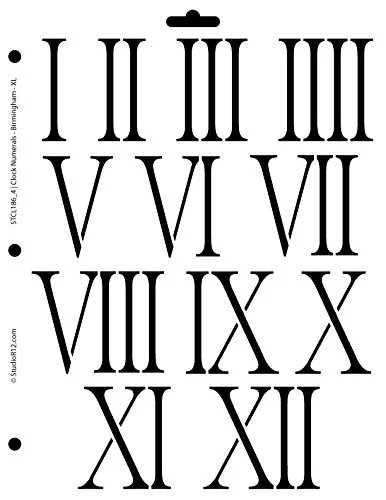 clock numerals stencil by studior12 birmingham roman numeral art