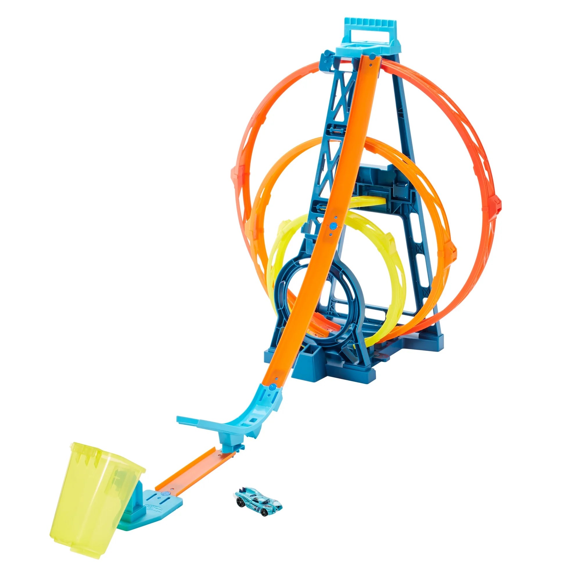 Hot Wheels Track Builder Triple Loop Kit Vehicle Playset Walmart Com