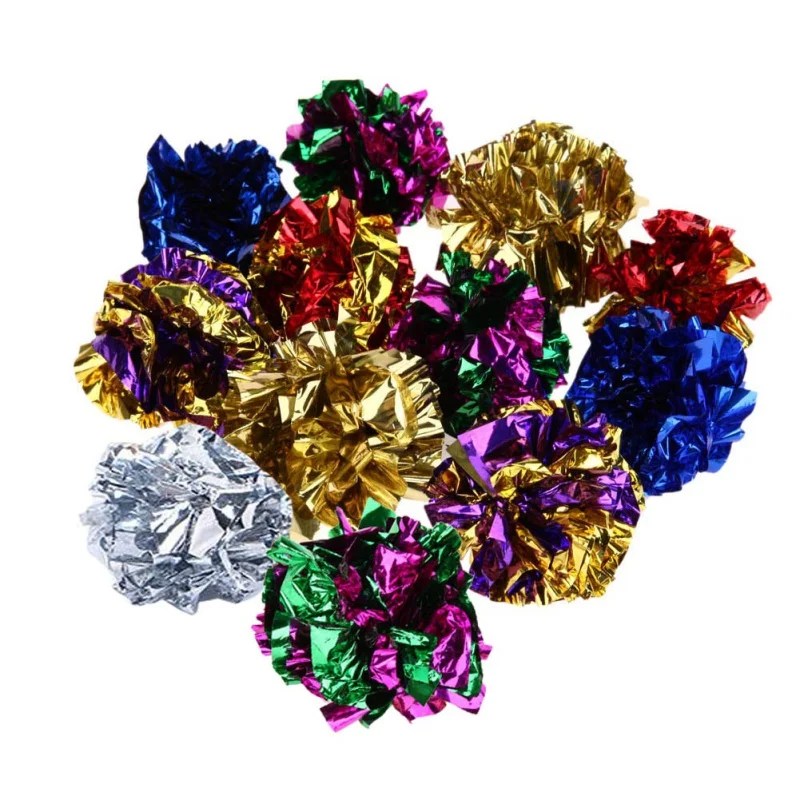 Reading the ingredients on a cat food label is not easy. 12pcs Colorful Crinkle Foil Balls Cat Kitten Sound Paper Toy Cat Toy Mylar Balls - Walmart.com