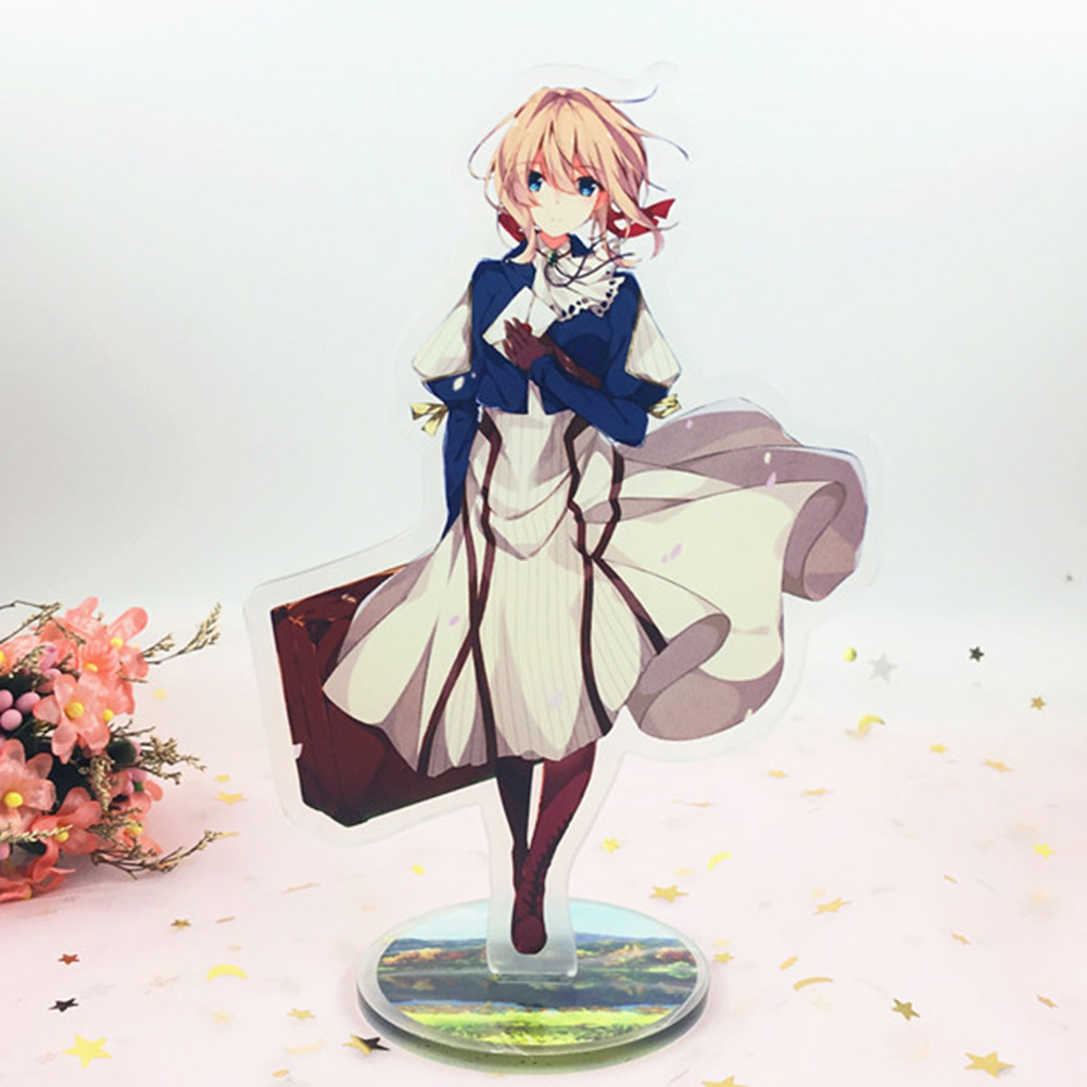 At least that's what it looked like on . Cyan Oak Violet Evergarden Anime Acrylic Standing Figure Double Sided Transparent Desk Stand Miniature Action Figure Decoration Walmart Com