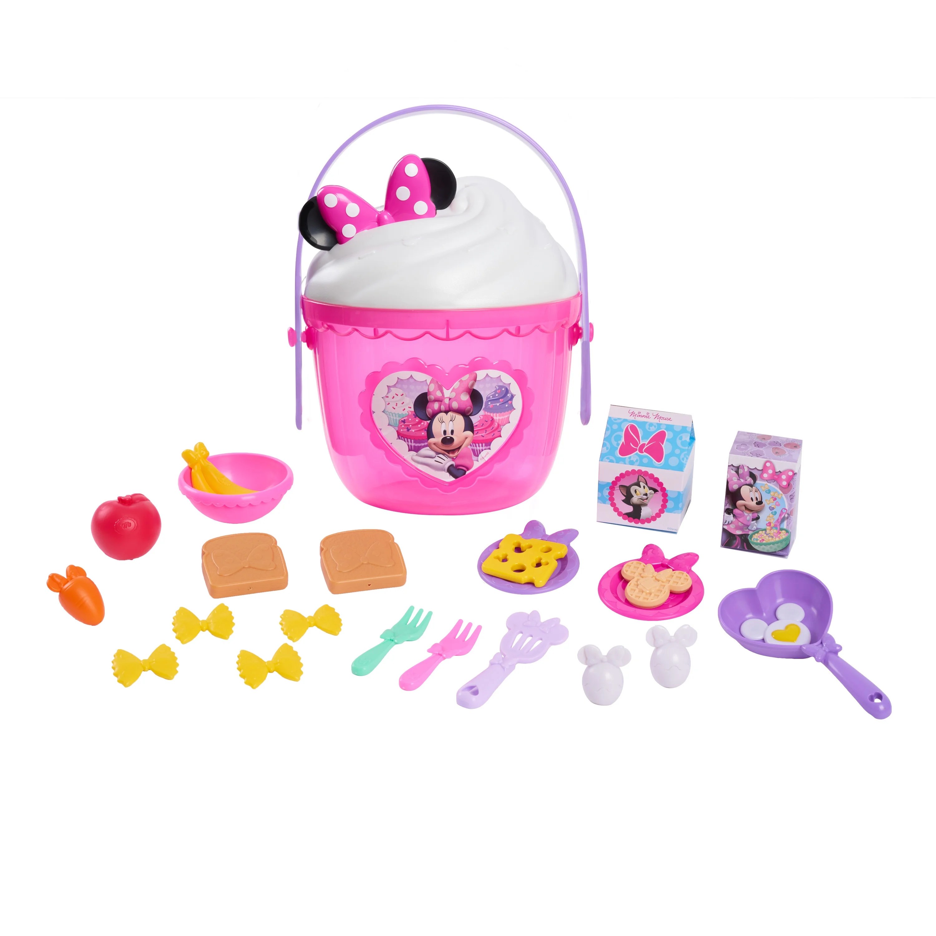 just play disney junior minnie mouse fab food bucket 25 pieces pretend kitchen playset kids toys for ages 3 up walmart com