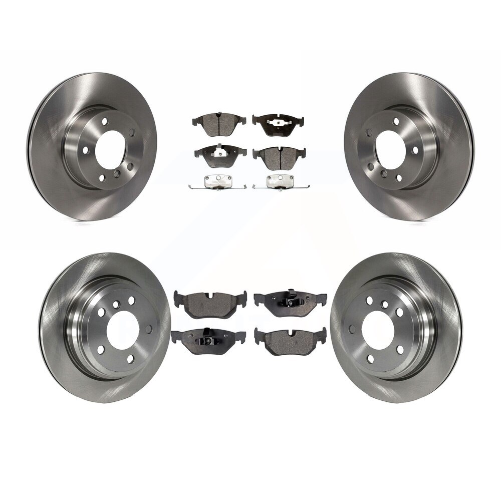 Front rear disc brake rotors and semi-metallic pads kit for 2015 bmw x1