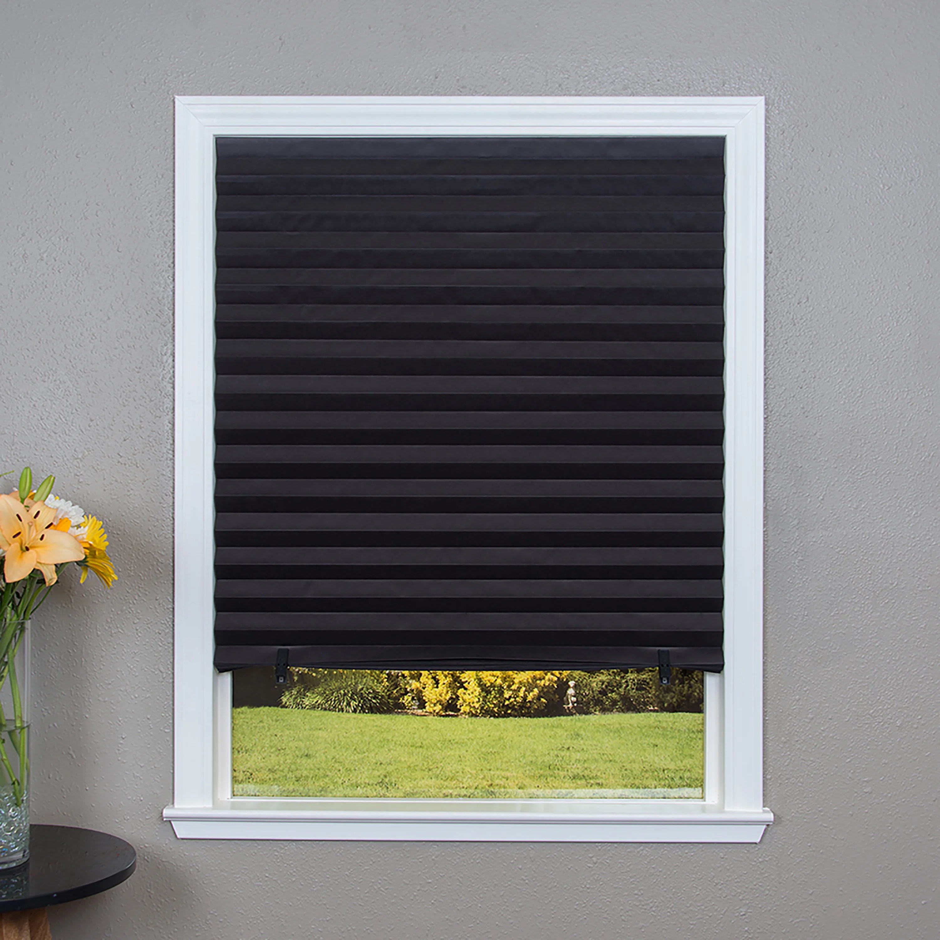 picture Blackout Blinds redi shade cordless black paper blackout pleated shade 1 5 x 36 walmart com