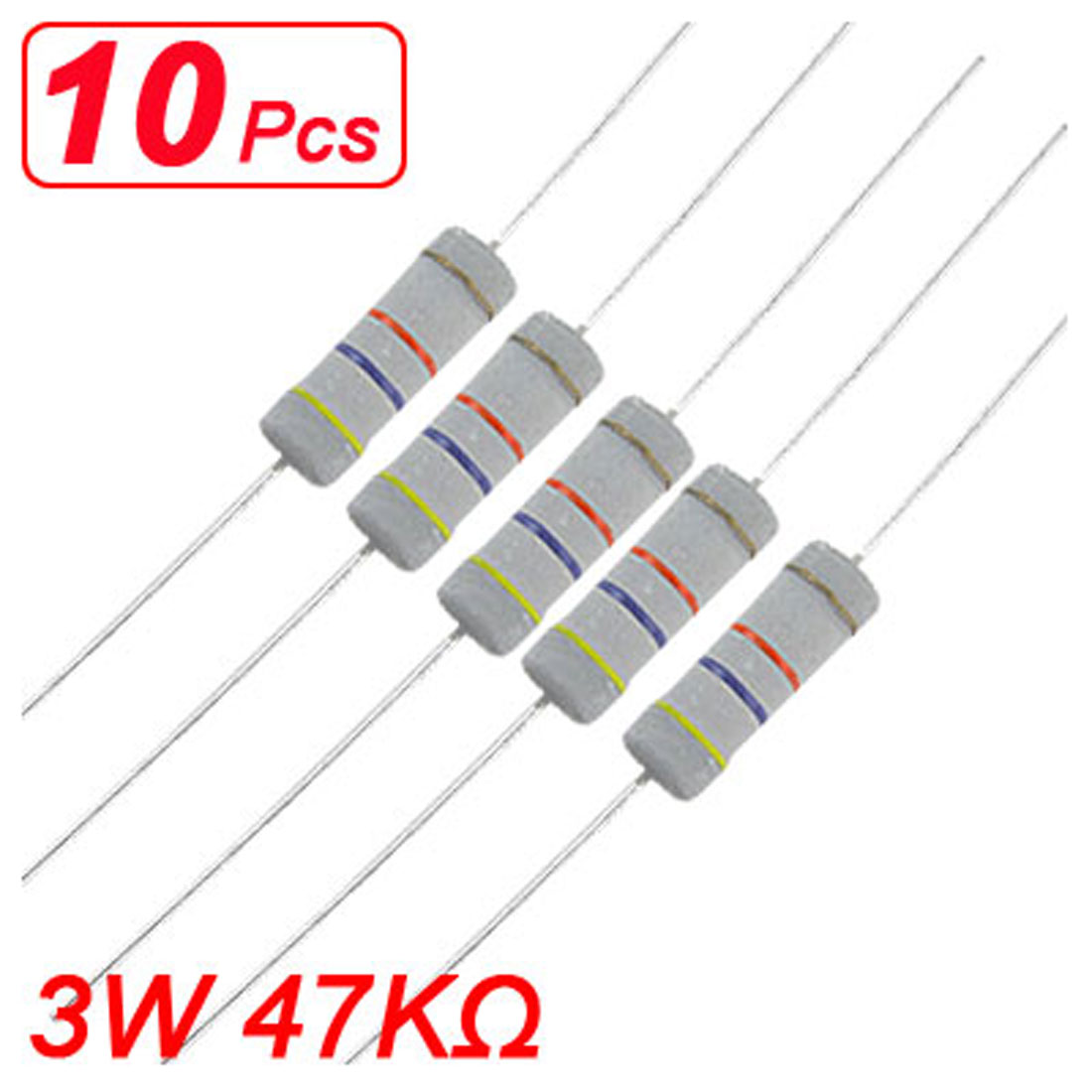 Unique Bargains 10 X 3w 500v 47k Ohm Metal Oxide Film Resistors Axial Unique Bargains 10 X 3w 500v 47k Ohm Metal Oxide Film Resistors Axial