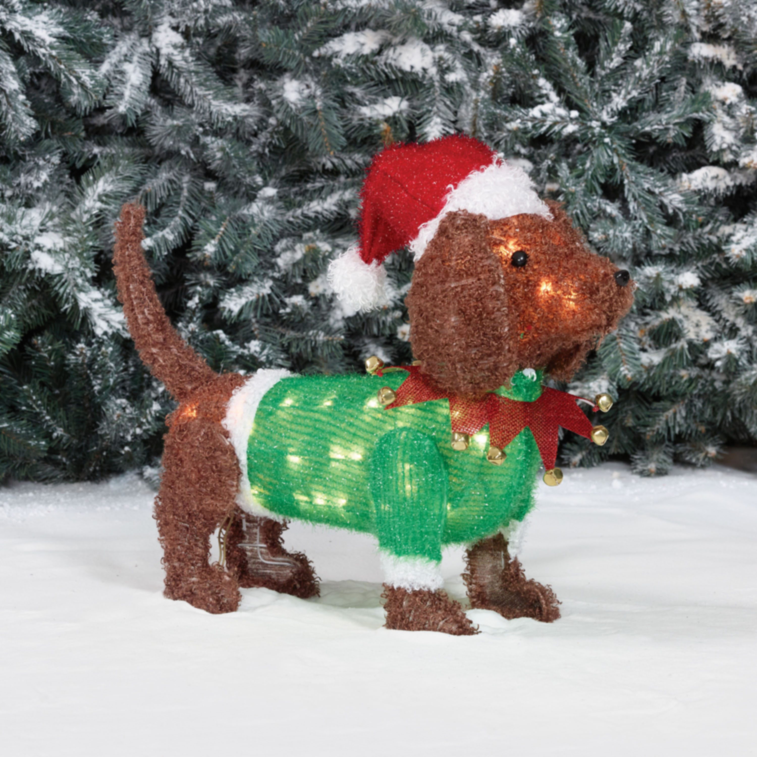 Make your home's exterior as festive as the inside with these outdoor holiday decorating ideas. 28 In Holiday Time Light Up Fluffy Dachshund Walmart Com