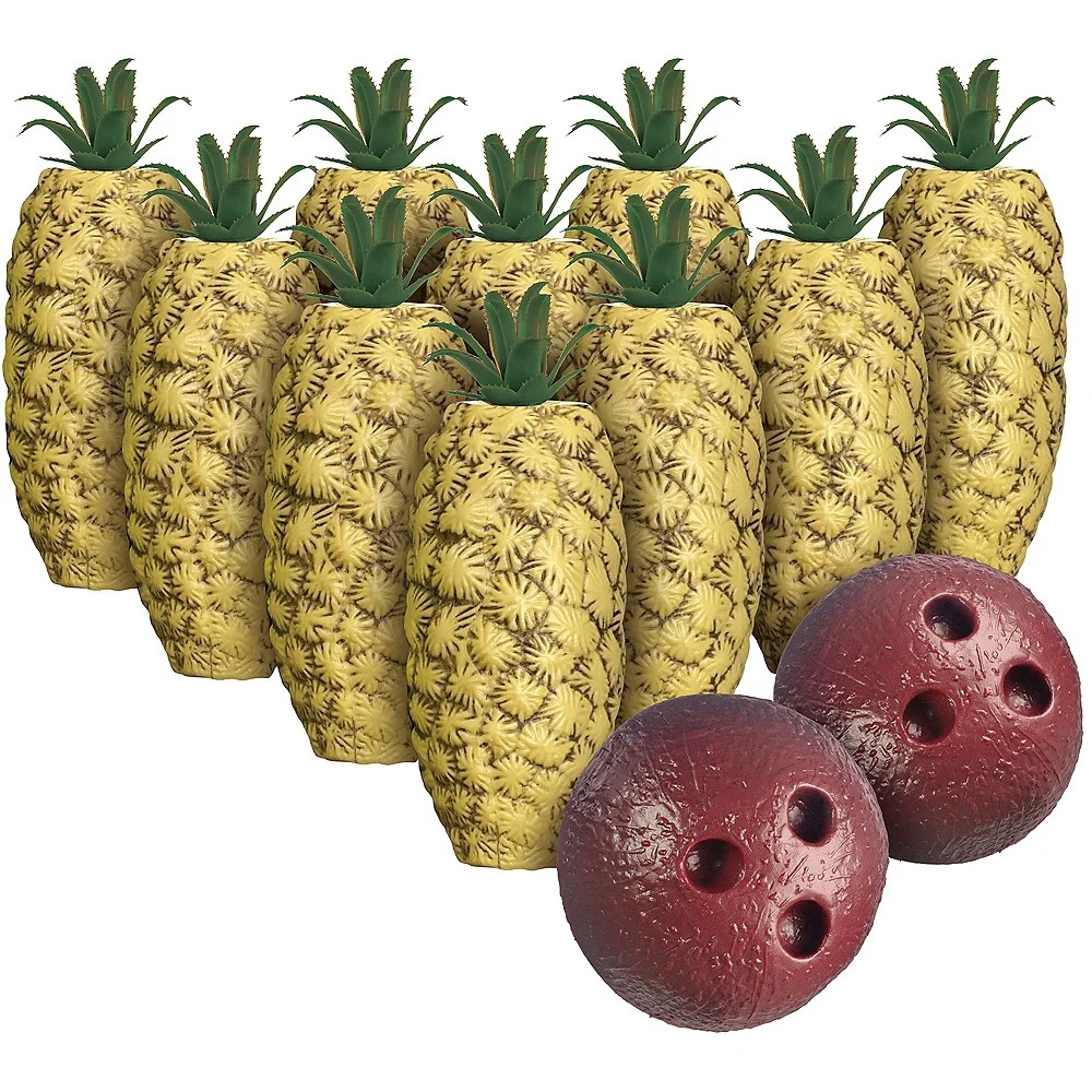 There are many factors to take into consideration when looking to purchase a bowling ball. Luau Games Toys Bowling Pineapple Bowling Game Set Includes 2 Balls 10 Pins Walmart Com