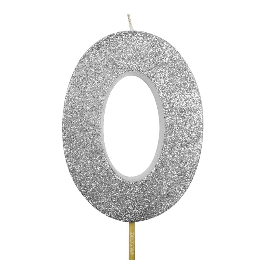 silver glitter number 0 candle 4 walmartcom