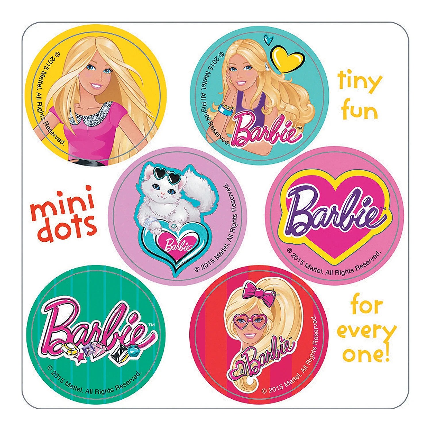 barbie mini dot stickers 450pc party supplies 450 pieces