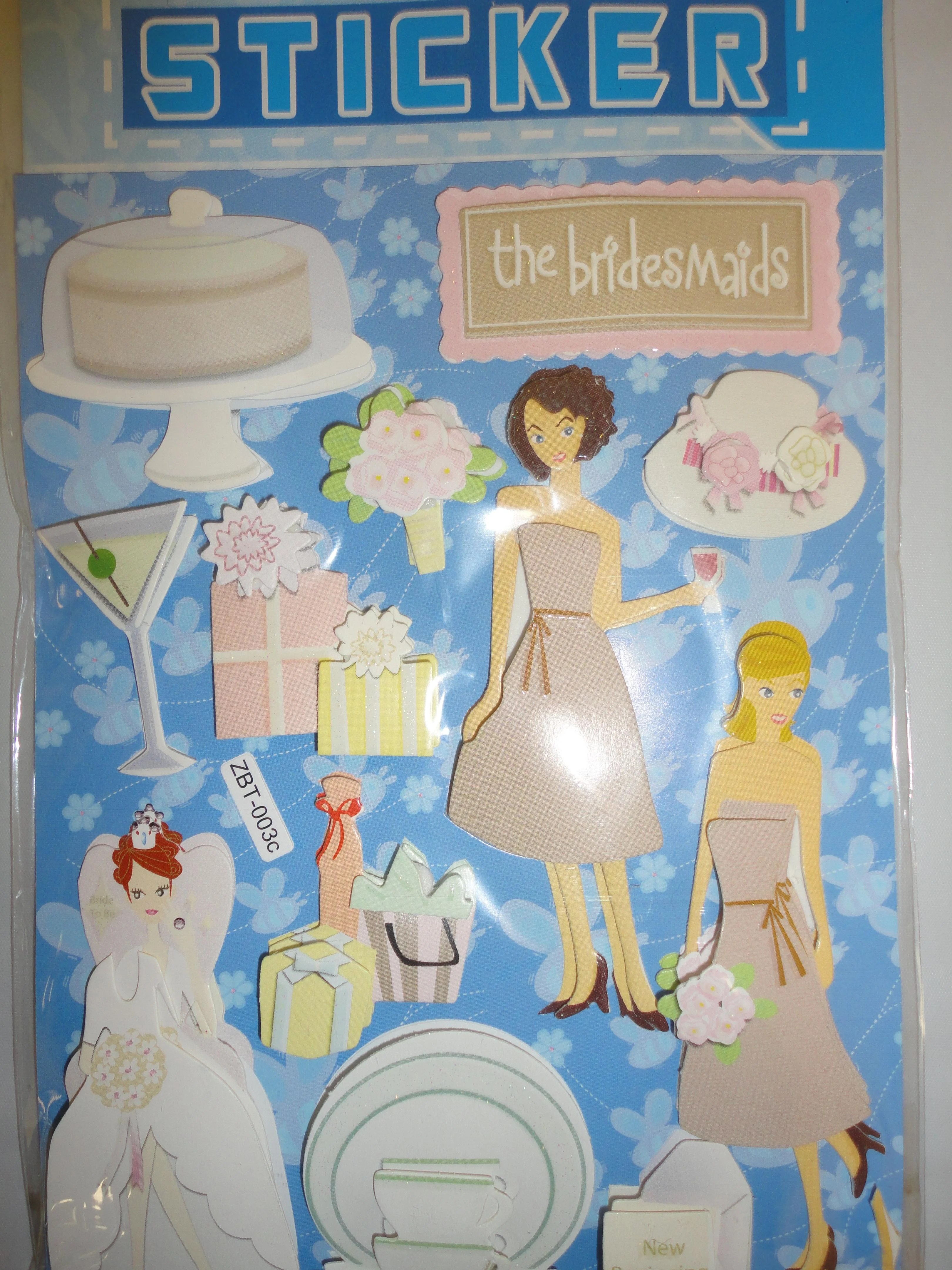 chamred 3d pop up stickers wedding bridal shower scrapbooking