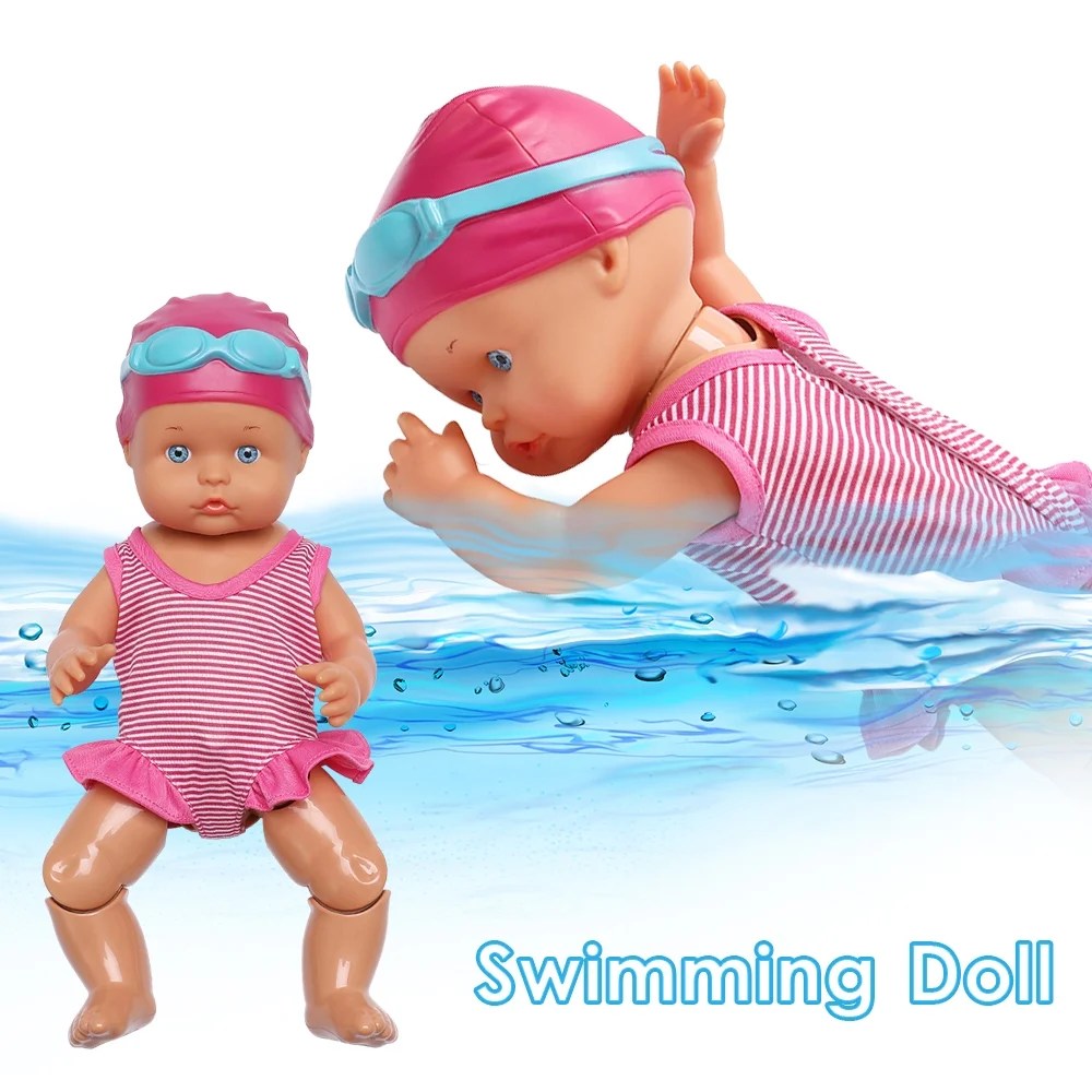 Electric Swimming Doll for Pool Bath Water Fun, Poseable Waterproof