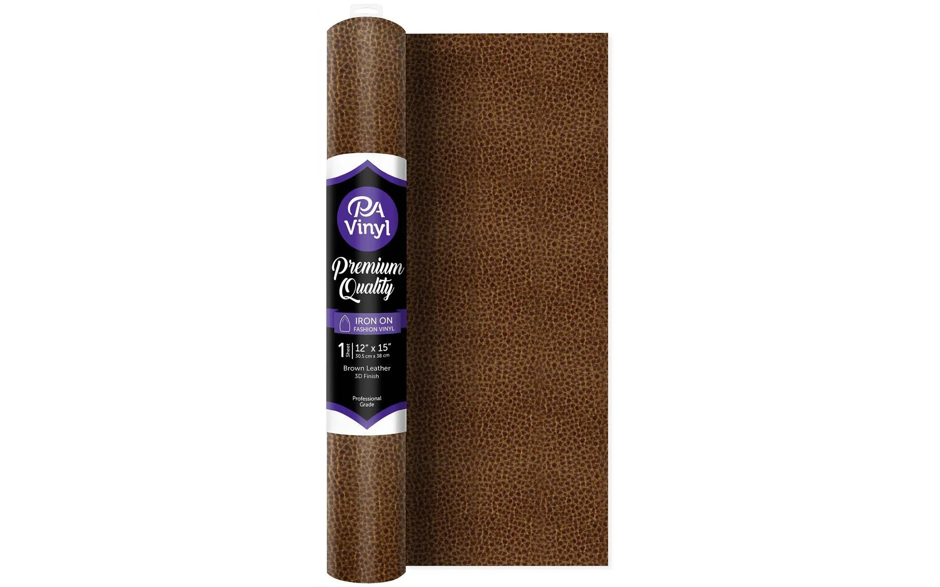 pa vinyl iron on 12x 15 roll print brown leather
