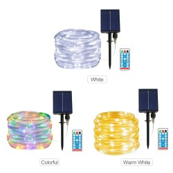 40Ft/100Leds Solar Powered Led String Lights Remote