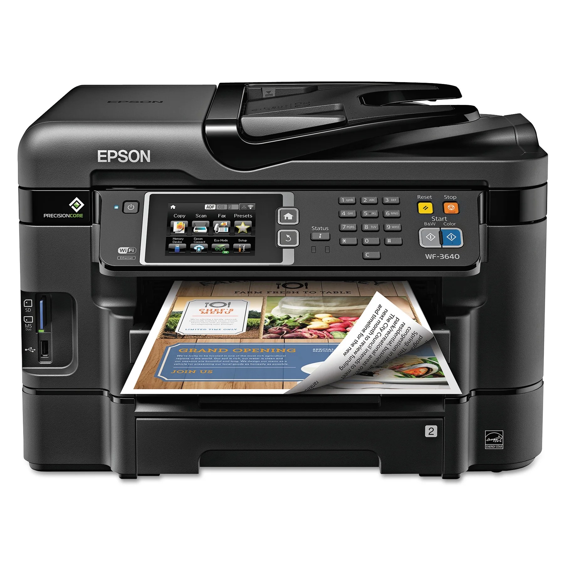 Epson workforce wf-3640 all-in-one wireless color printer/copier/scanner/fax machine