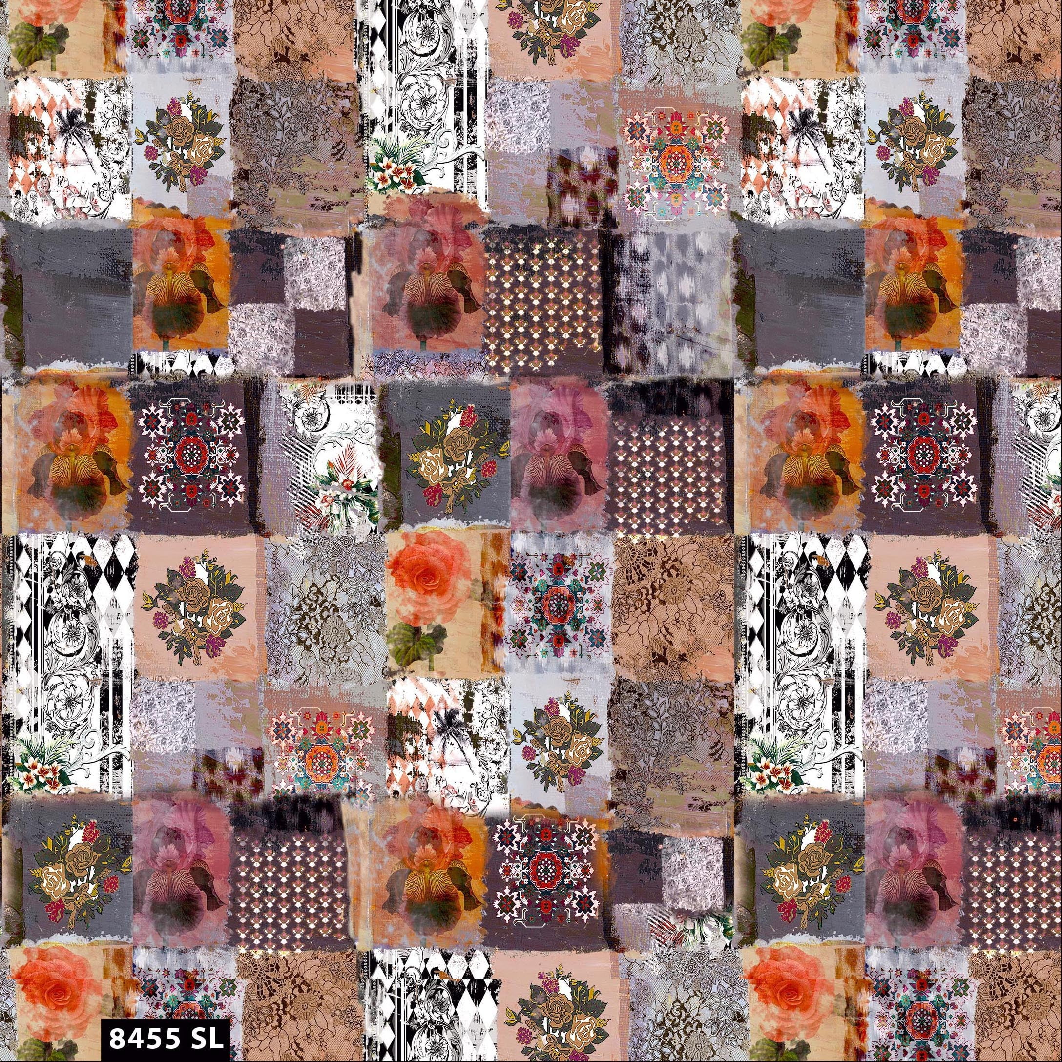 FREE SHIPPING!!! Vintage Flower Patchwork 100% Cotton Quilting Fabric