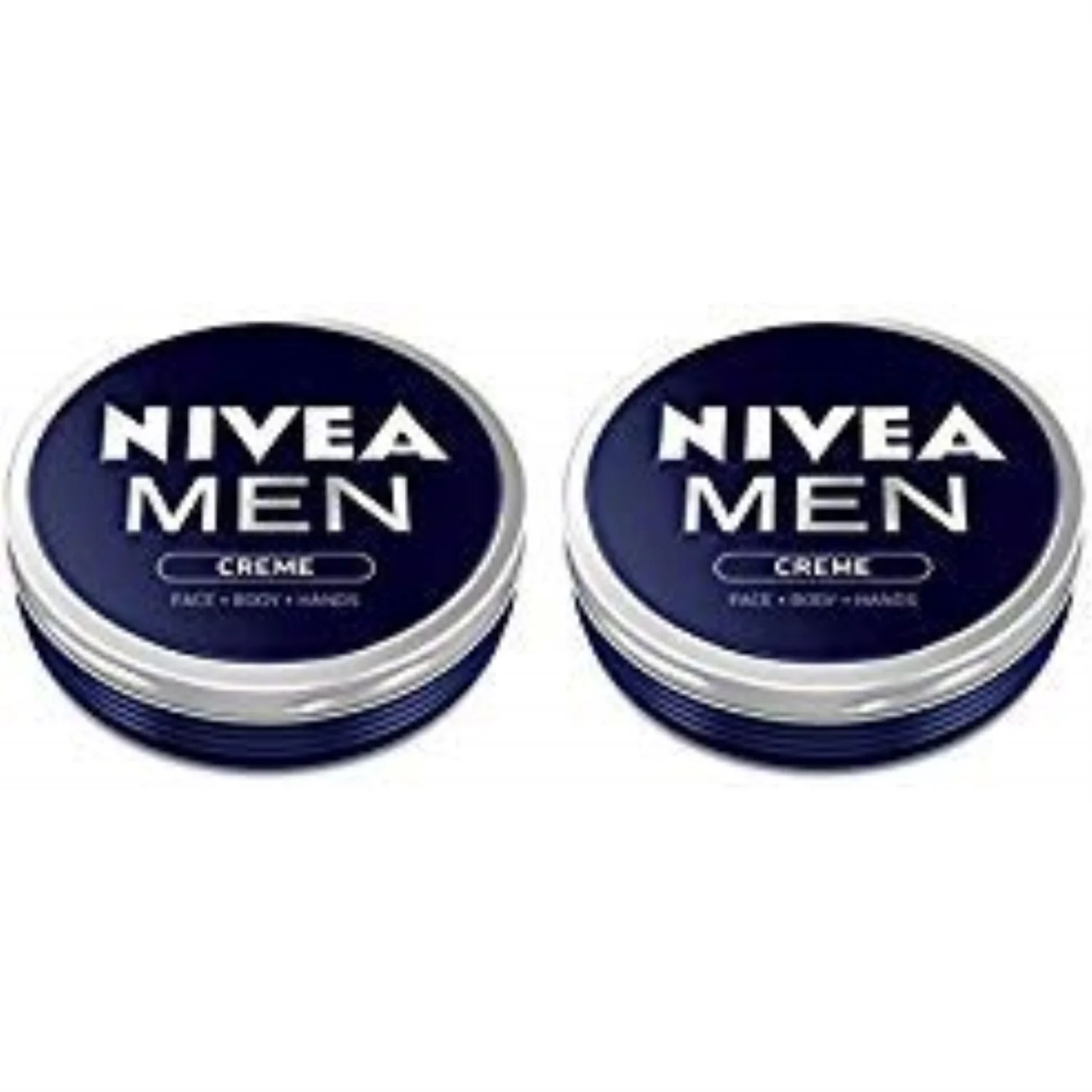 2x nivea men creme cream face hand body moisturiser dry skin 75ml tin