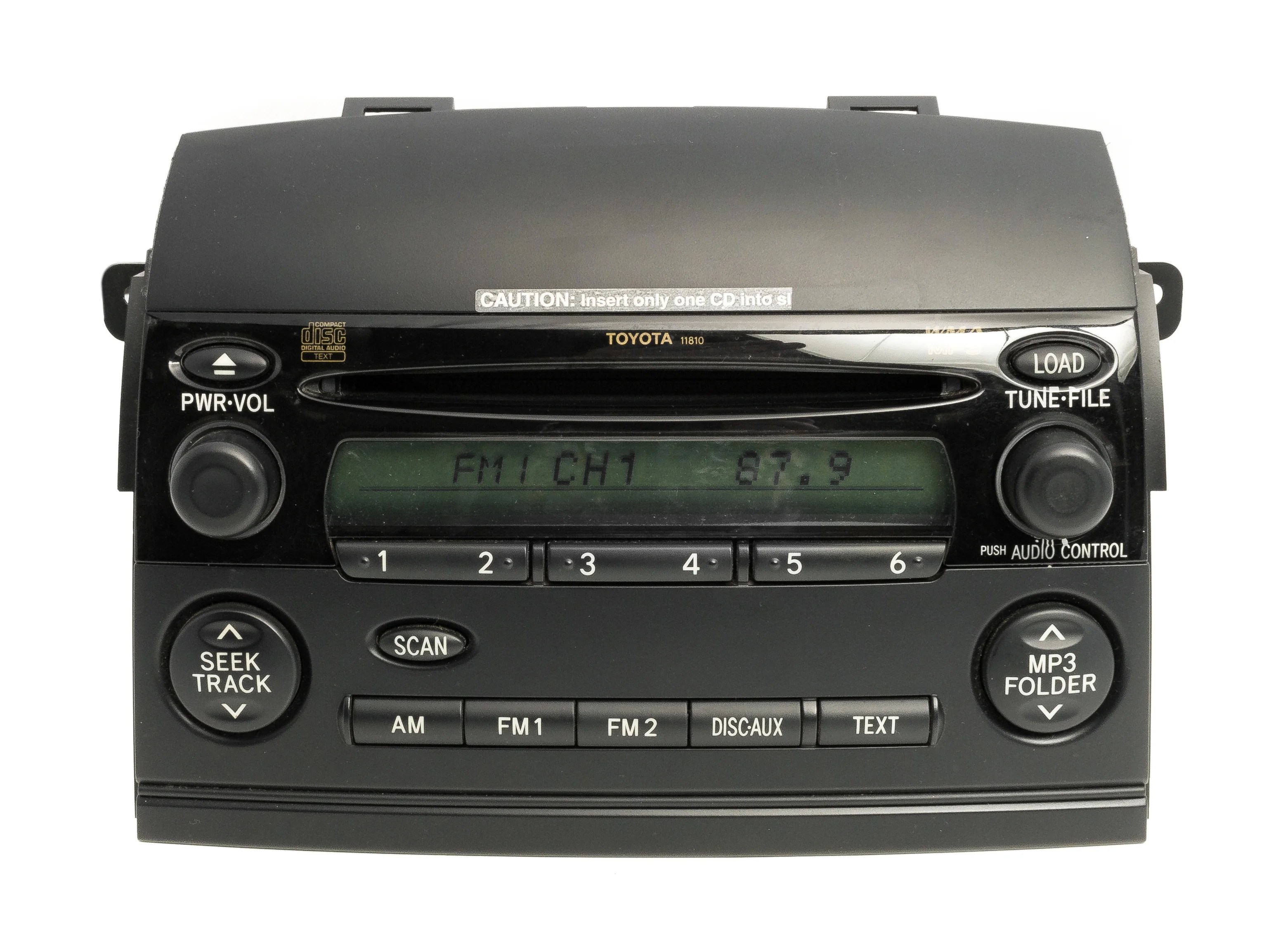 Toyota sienna 2006-2007 am fm single cd player radio 86120-ae050 face