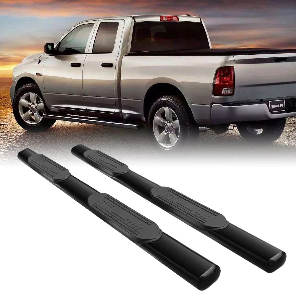 Herchr 5 black oval running boards for 2007-2018 toyota tundra double