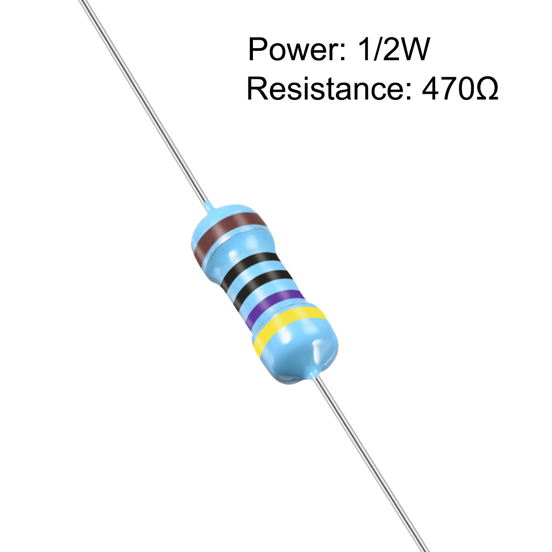 25 X 470 Ohm 1 2w 0 5w Metal Film Resistor 1 Tolerance