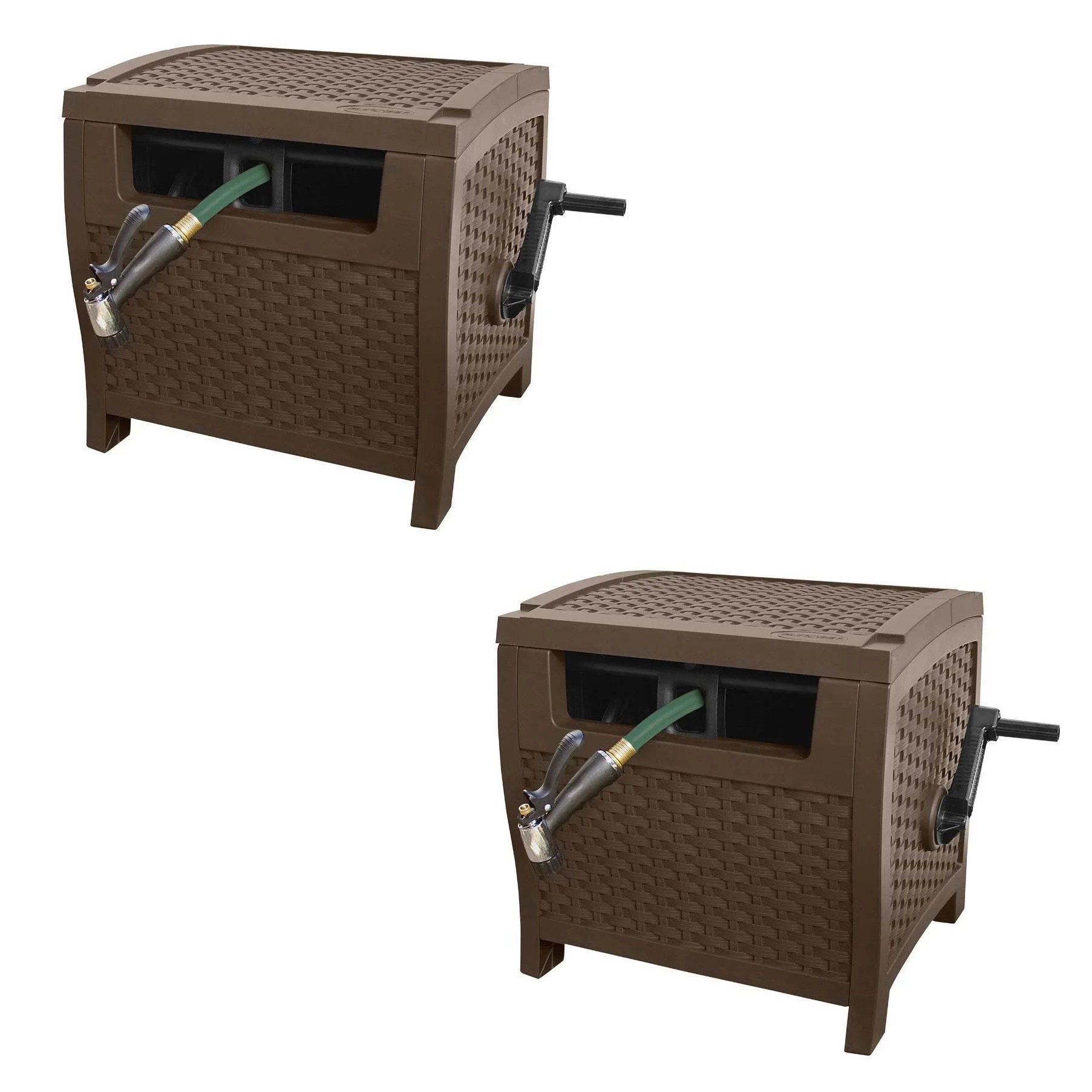 Suncast is not responsible for replacing parts damaged due to incorrect assembly. Suncast 175 Foot Slide Trak Outdoor Garden Water Hose Hideaway Mocha 2 Pack Walmart Com