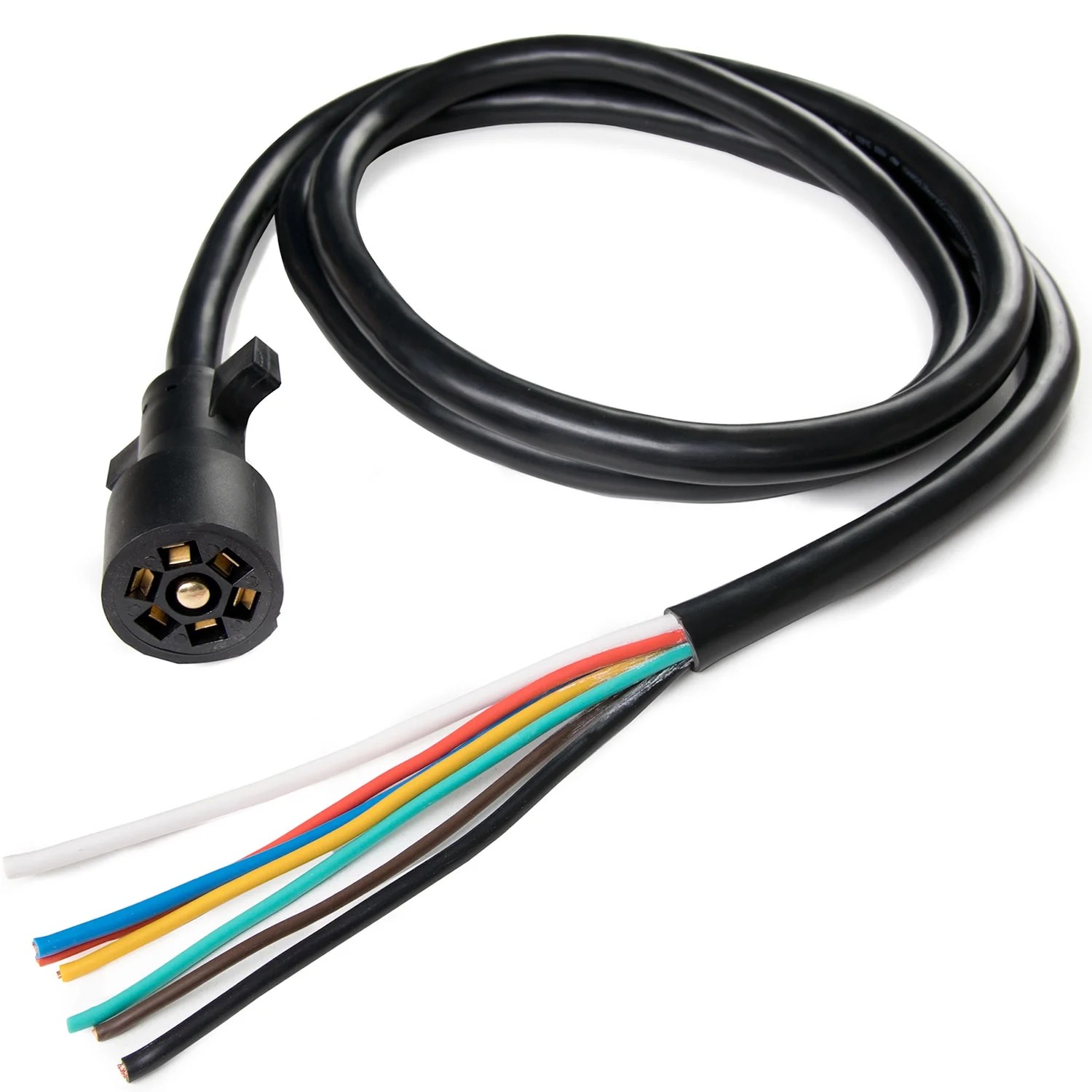 Trailer wiring, plugs and sockets. Biltek 7 5ft 7 Way Electrical Plug Trailer Rv Towing Camper Color Coded Wiring Harness For Rv Trailers Campers Caravans Food Trucks And Other Towed Vehicles Walmart Canada
