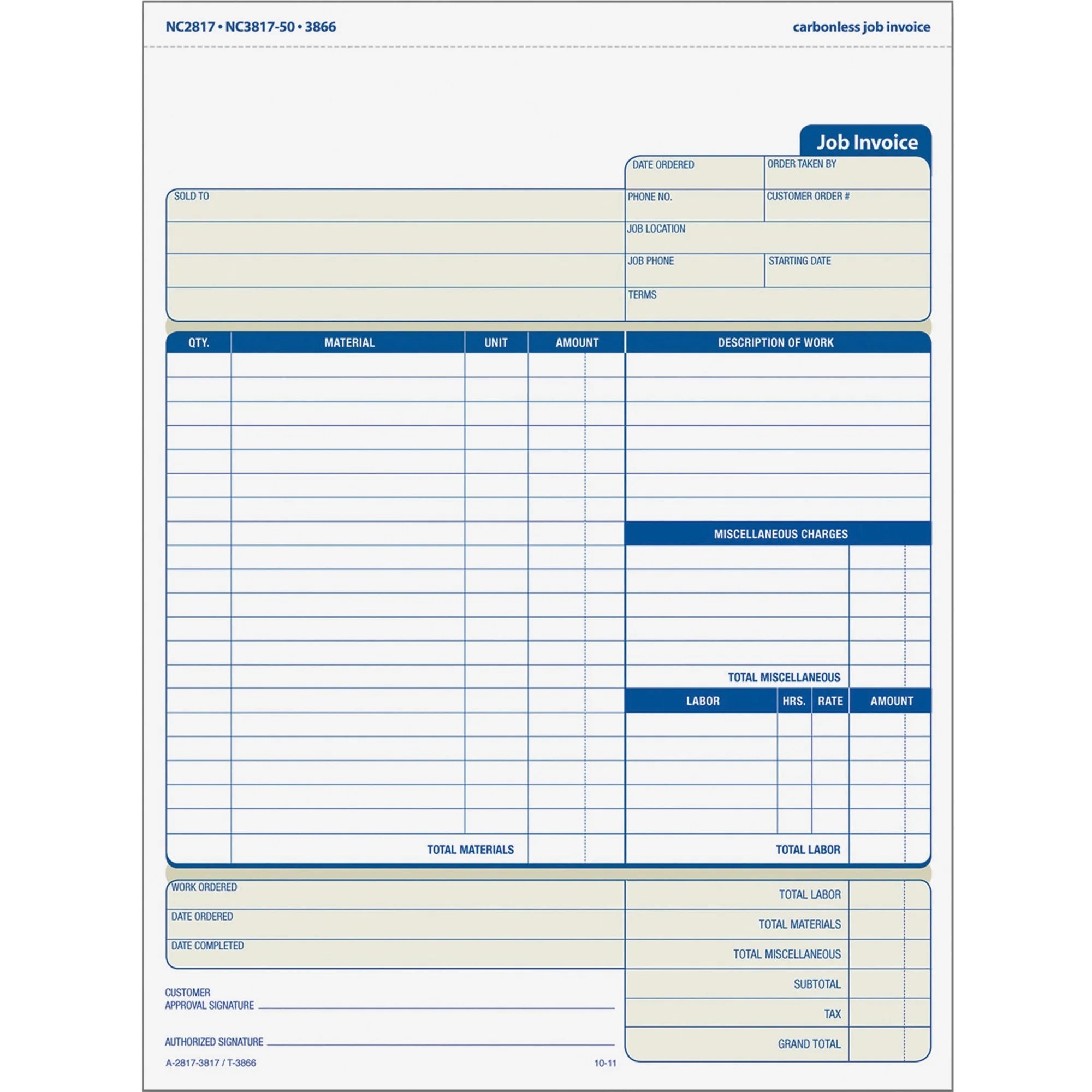 Plumbing Job Sheet Template