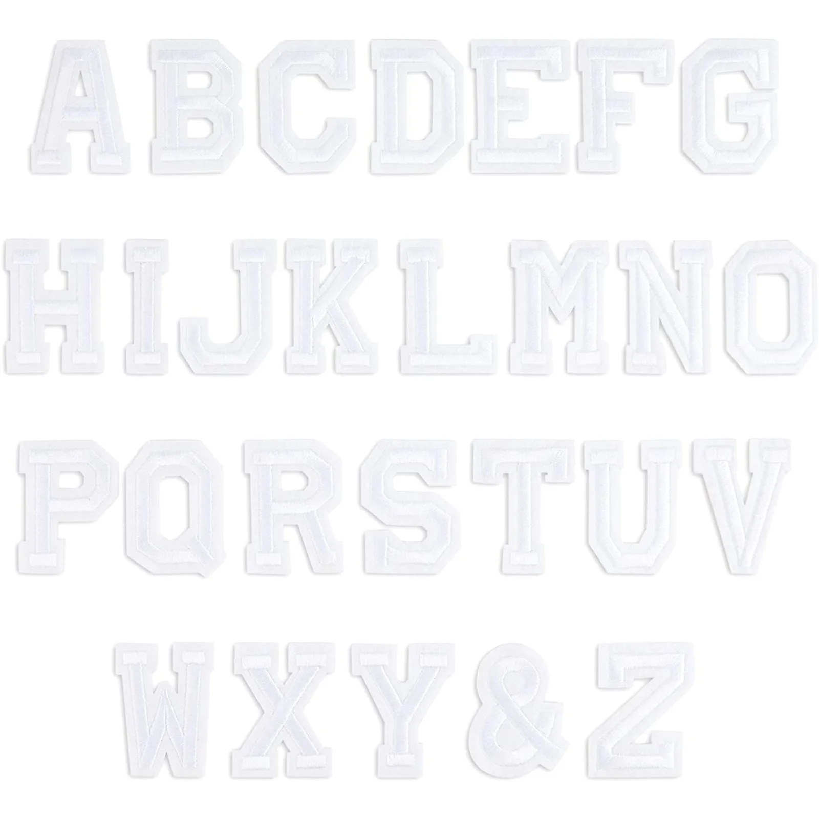 108 pcs iron on patches embroidered sew on applique for clothing white a z alphabet letters walmart com