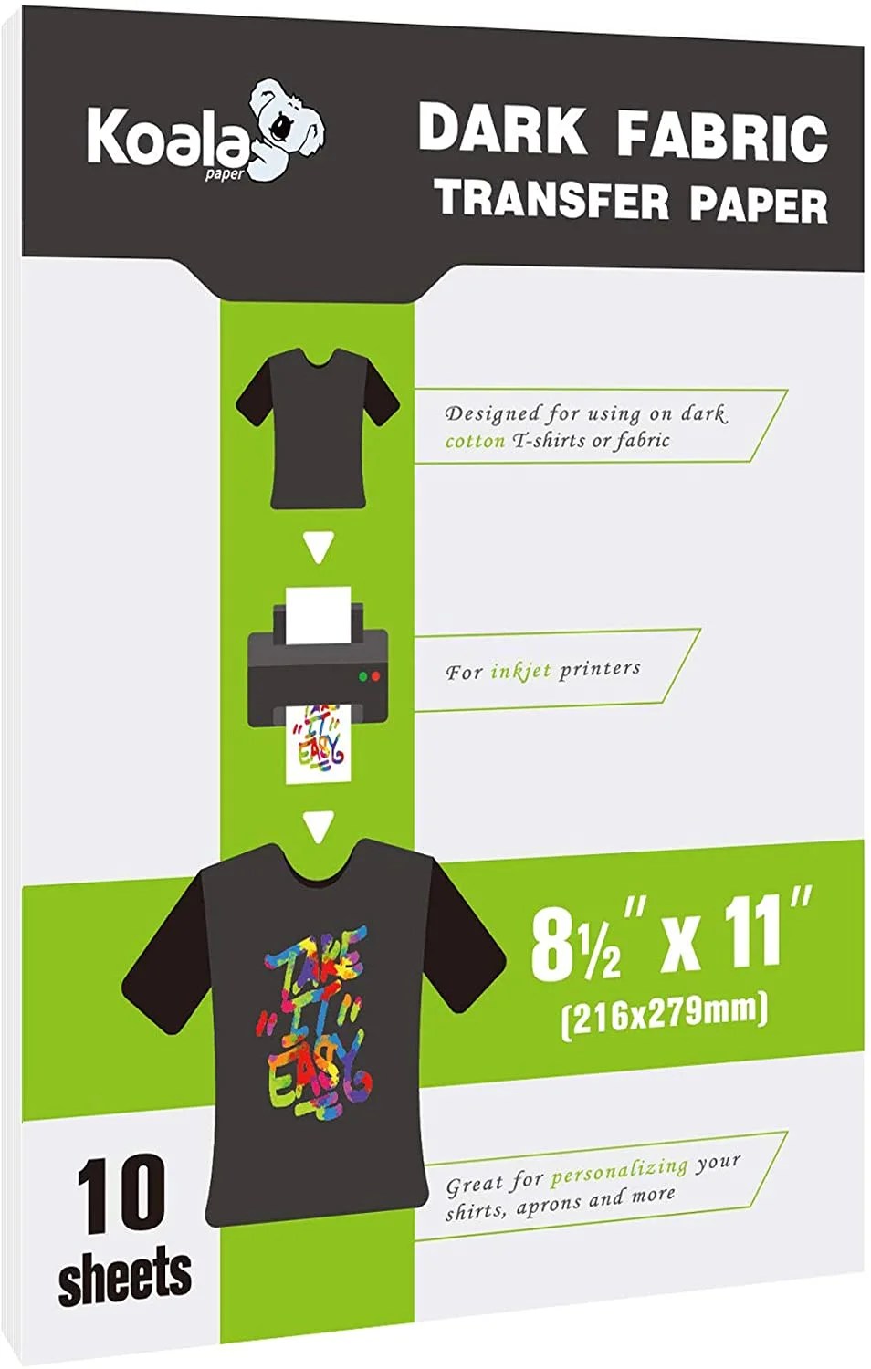 koala printable vinyl inkjet heat transfer paper for dark