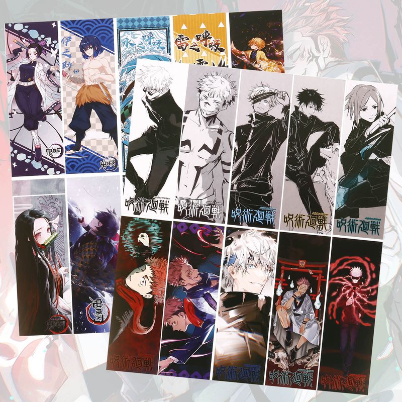 taicanon 10pcs set creative anime jujutsu kaisen demon slayer bookmarks cartoon anime characters printing art bookmarks for kids students anime fans demon slayer walmart com