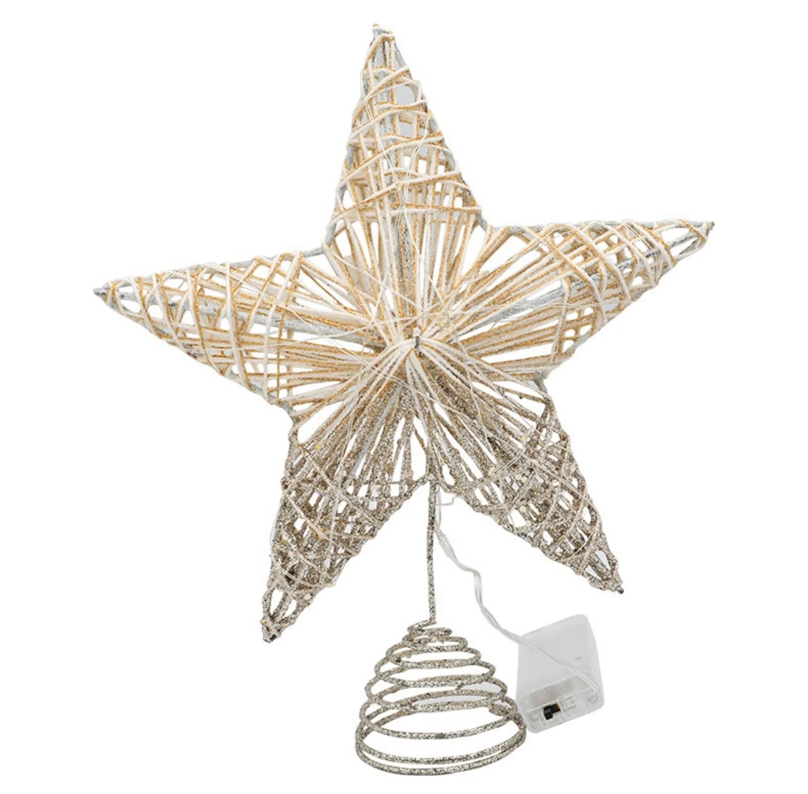 Christmas Holiday Savings 2023! QTOCIO Christmas Lights, Gradient Color Tree Top Star With Lights Christmas Tree Decoration Props Scene Layout Wrought Iron Five