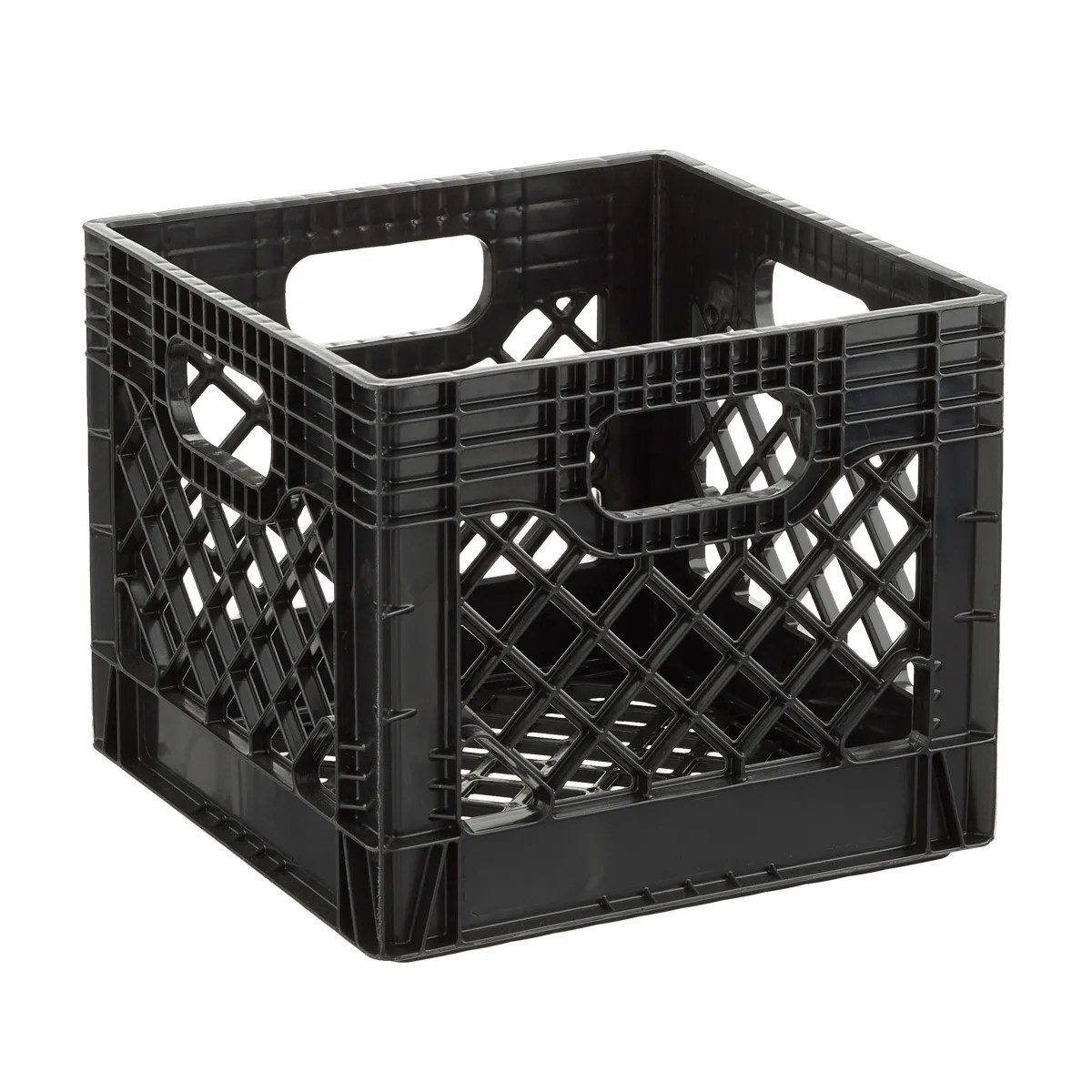 Juggernaut storage 16qt heavy-duty plastic square milk crate black