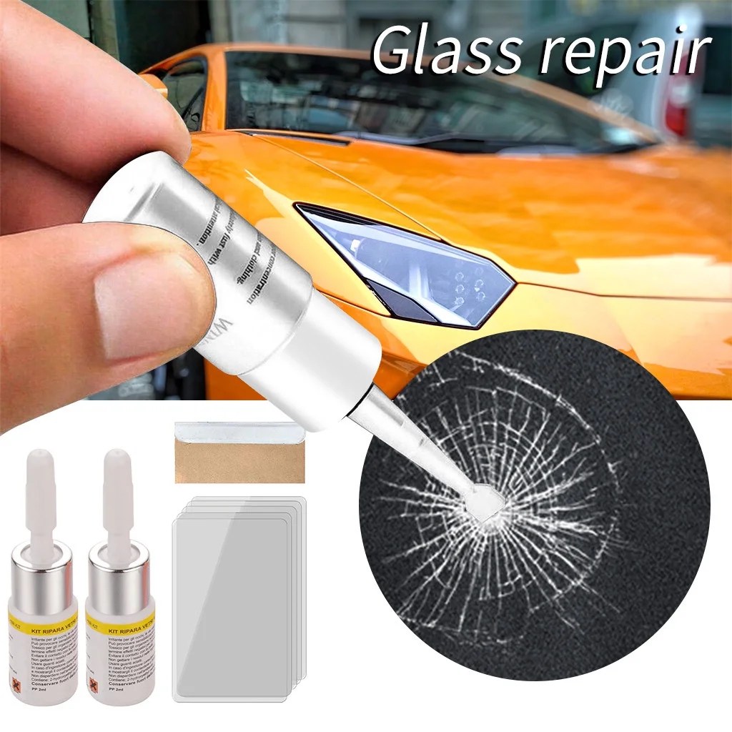 Windshield repair kit diy glass crack chip fix resin injection tool set