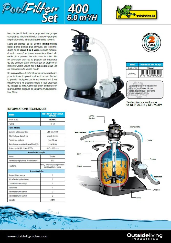 Groupe Filtration Piscine 6m3 Achat Vente Pas Cher