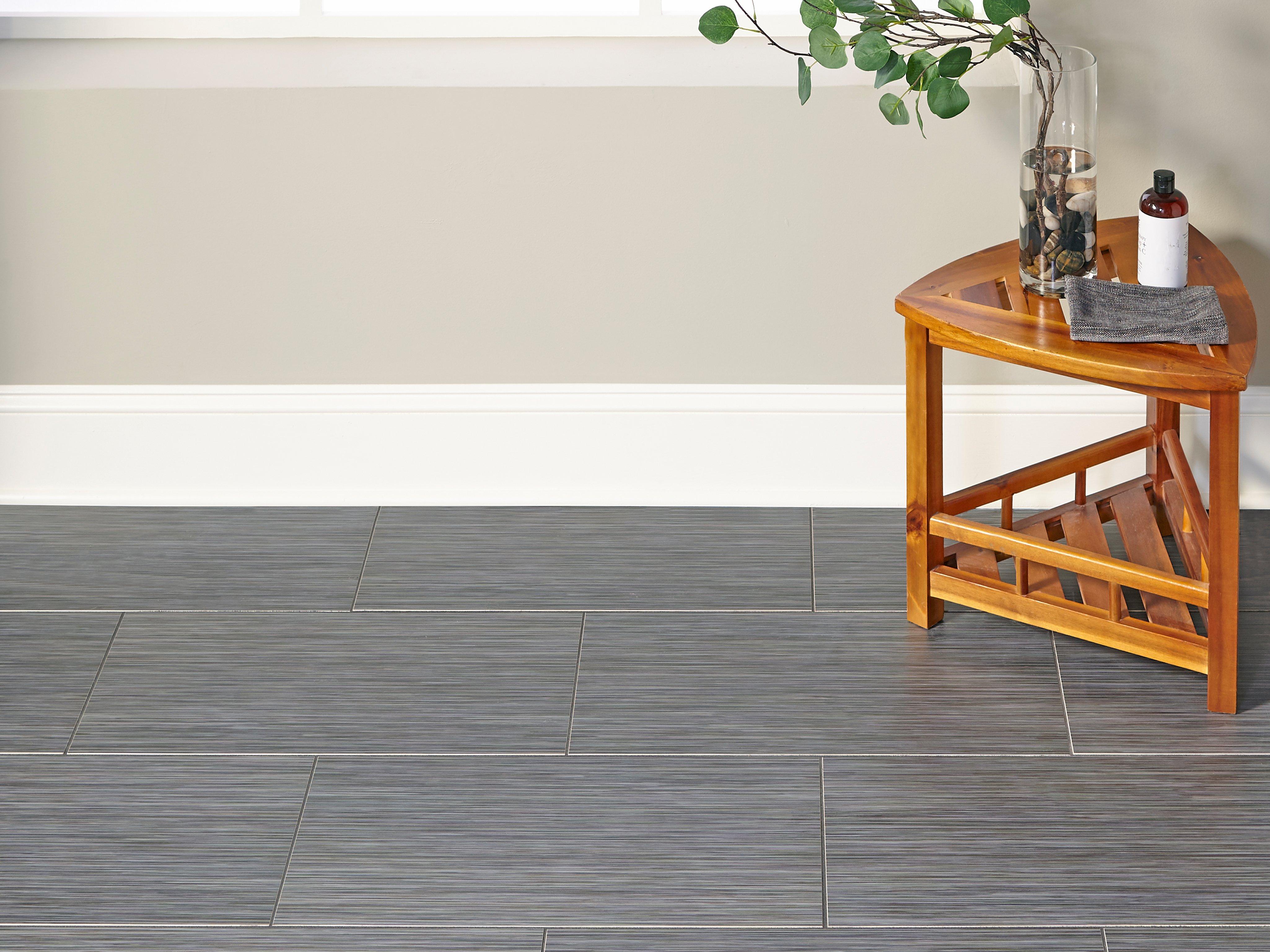 Hexagon Vinyl Flooring Wayfair Supernatural 8-Pack Dark Steel 12-in x 24-in Metallic Porcelain Stone Look Floor Tile.