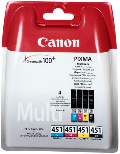Картридж Canon CLI-451 BK/C/M/Y Multipack (черный, голубой, желтый ...