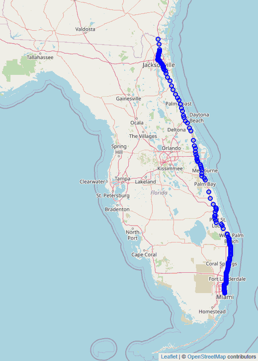 Interstate 95 Florida Exit Explorer I 95 Fl Map 